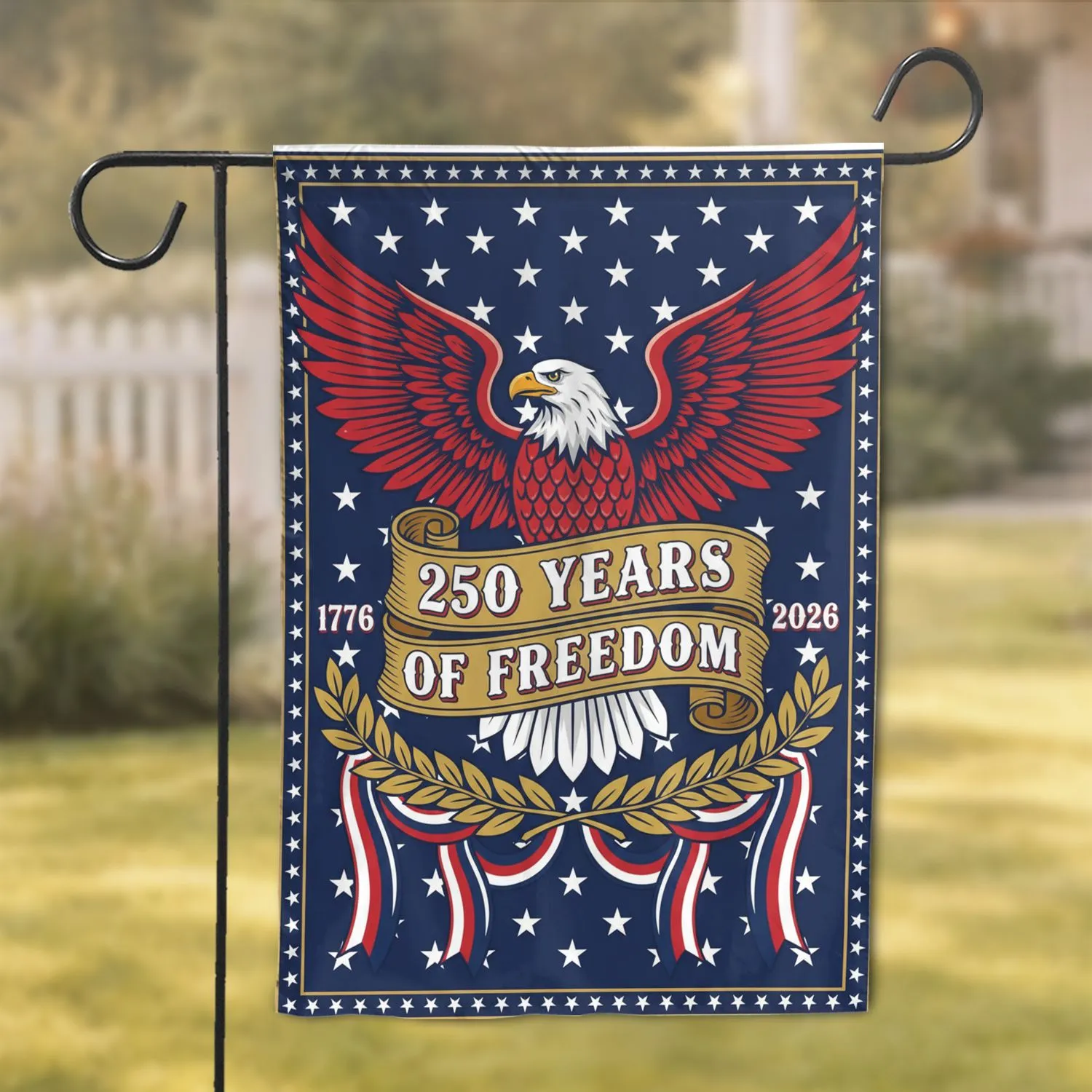 Bald Eagle American Flag 1776-2026 - USA 250th Anniversary Independence Day for Veterans Garden Flag - 1