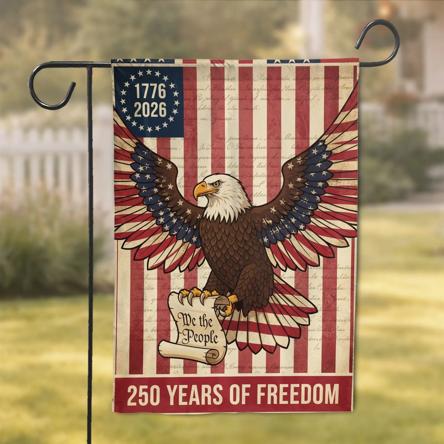 Bald Eagle American Flag 1776-2026 - USA 250th Anniversary Patriotic Gift for Veterans Garden Flag - 1