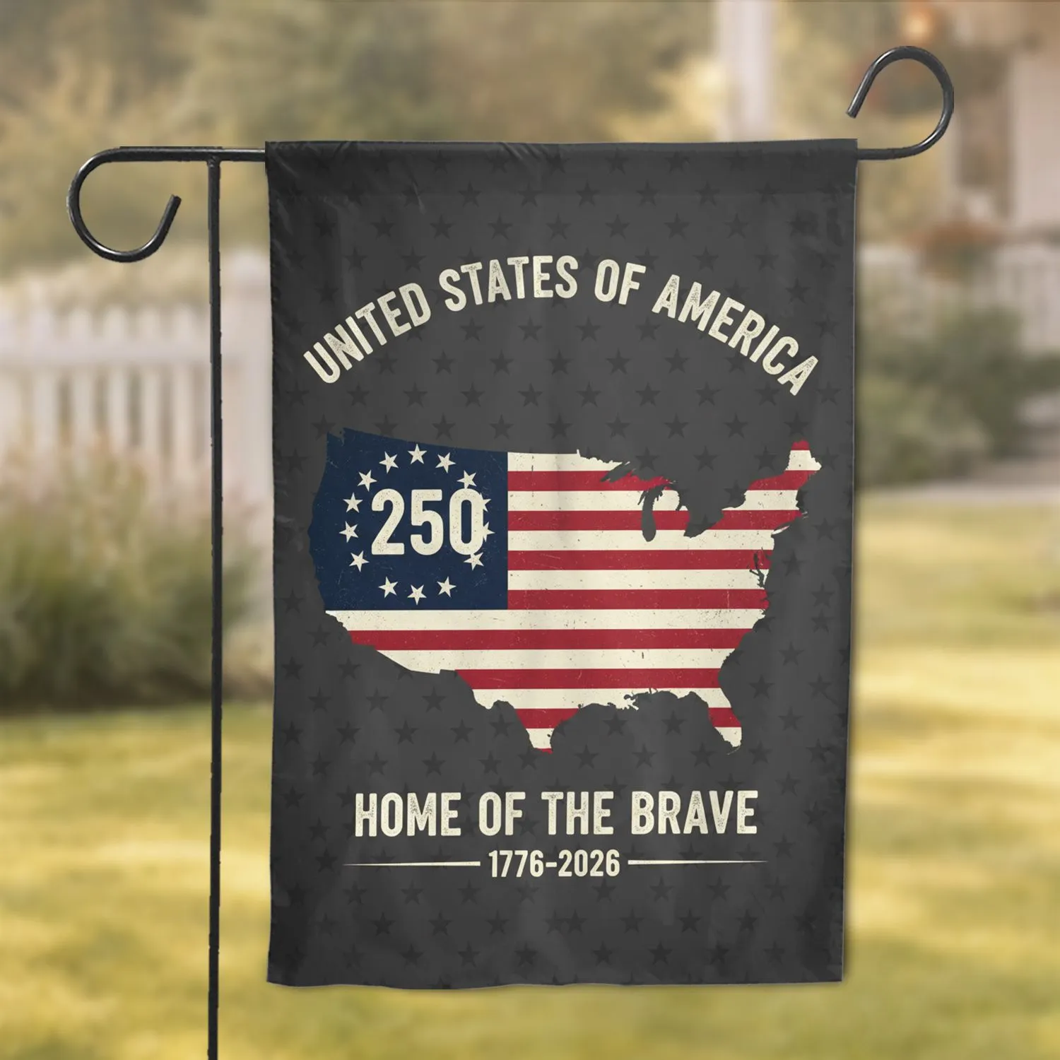 Betsy Ross Flag USA Map 250th Anniversary 1776-2026 - United States Liberty Design Garden Flag - 1
