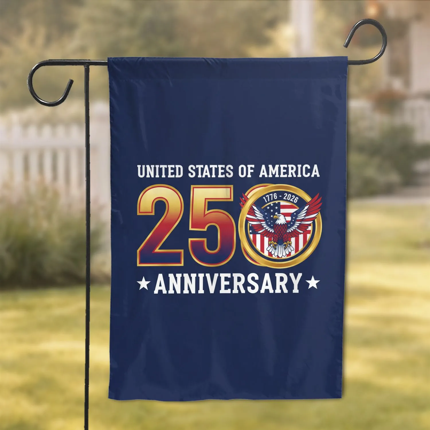 Bald Eagle USA 250th Anniversary 1776-2026 - Independence Day Patriotic Gift Garden Flag - 1