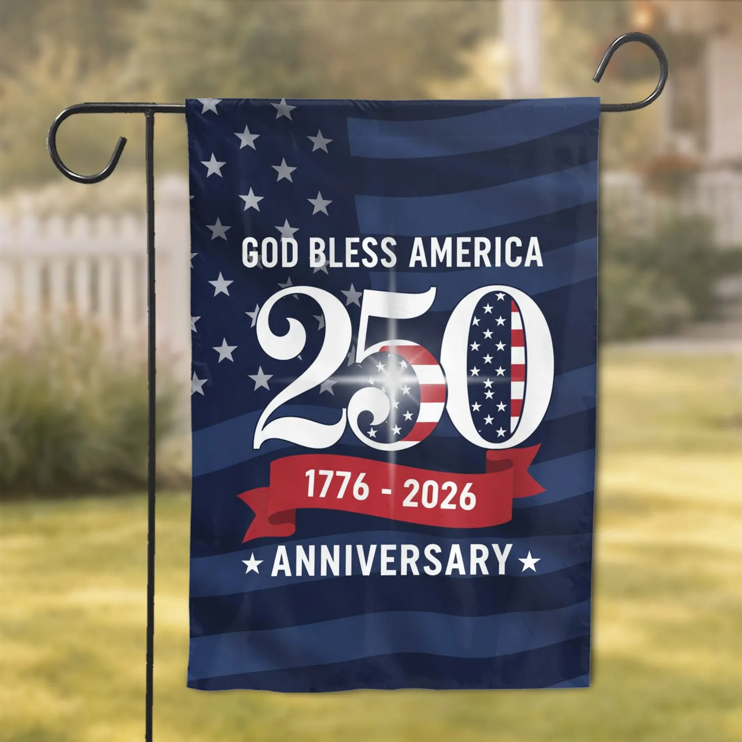 God Bless America 250th Anniversary 1776-2026 Flag - USA Independence Day Gift for Veterans Garden Flag - 1