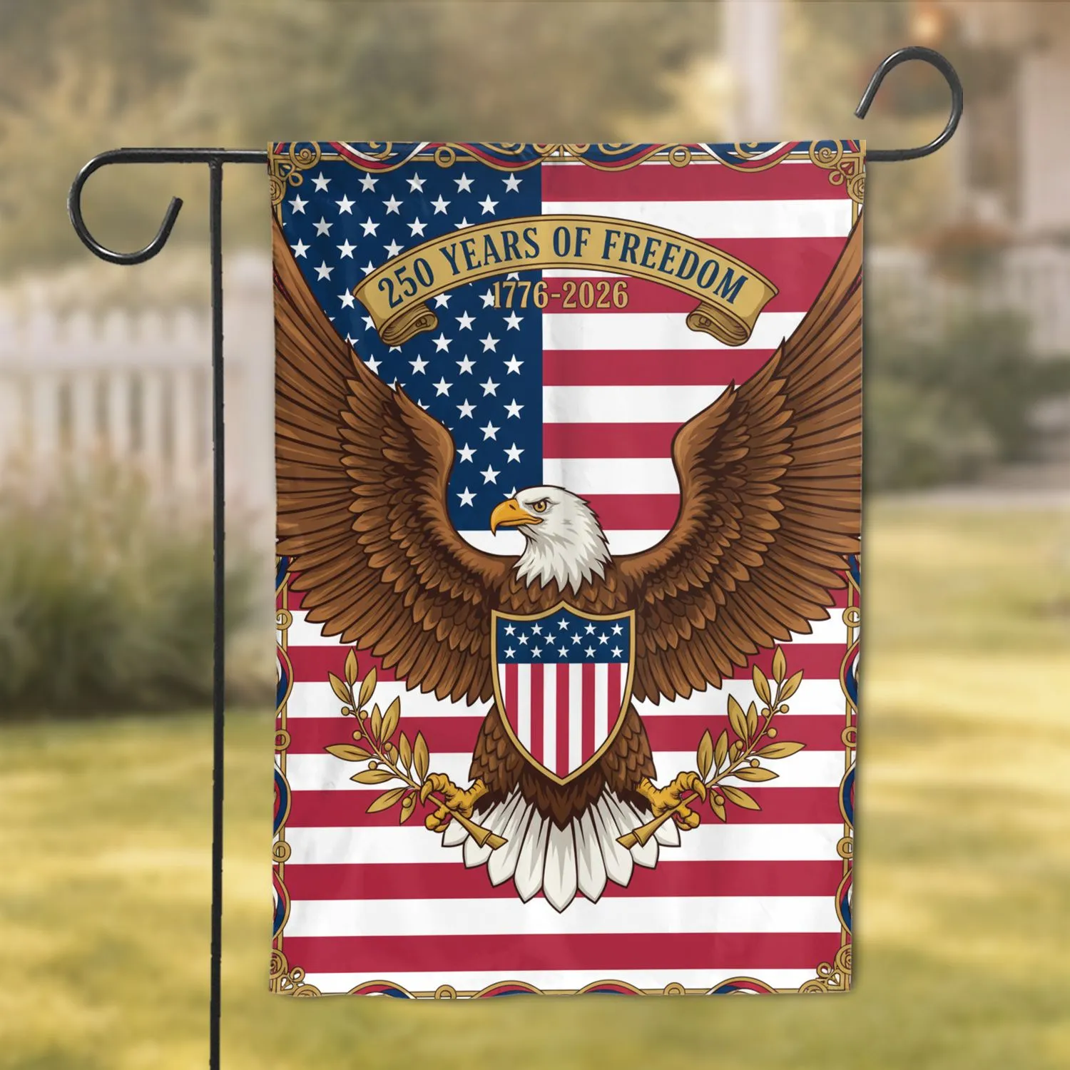 Bald Eagle American Flag 1776-2026 - USA 250th Anniversary Patriotic Heritage Garden Flag - 1