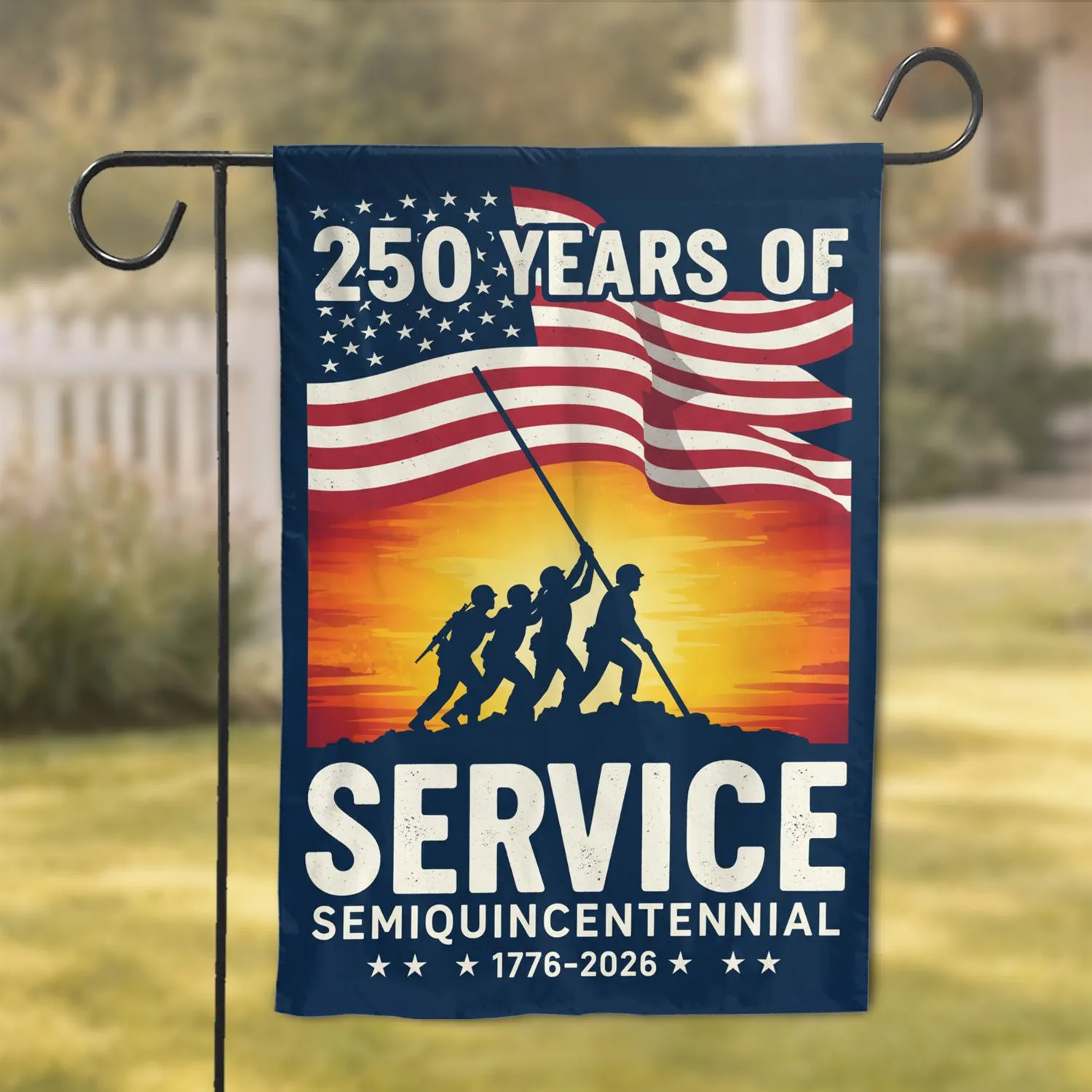 American Flag Iwo Jima 1776-2026 - USA 250th Anniversary Service Tribute Garden Flag - 1