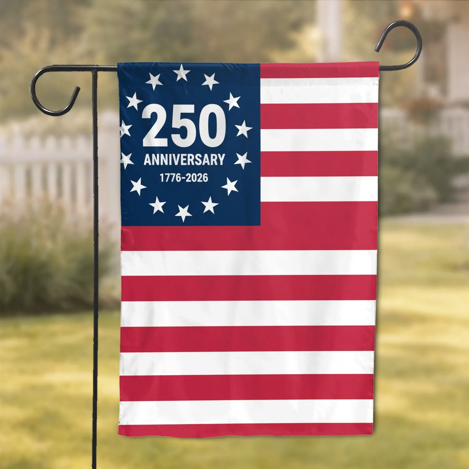 250 Anniversary American Flag - USA 1776-2026 Semiquincentennial Celebration Garden Flag - 1