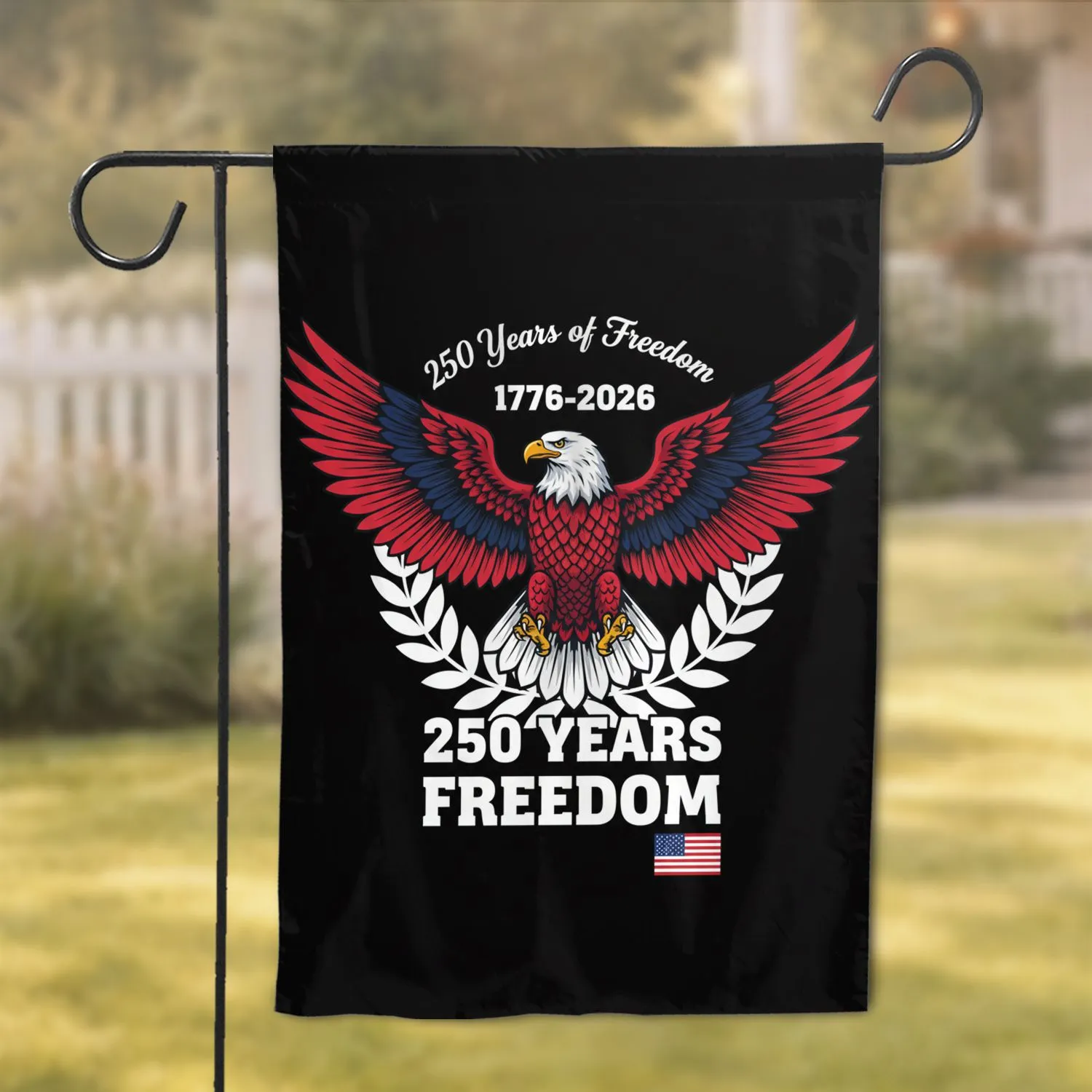 Bald Eagle American Flag 1776-2026 - USA 250th Anniversary Independence Day Gift for Dad Garden Flag - 1