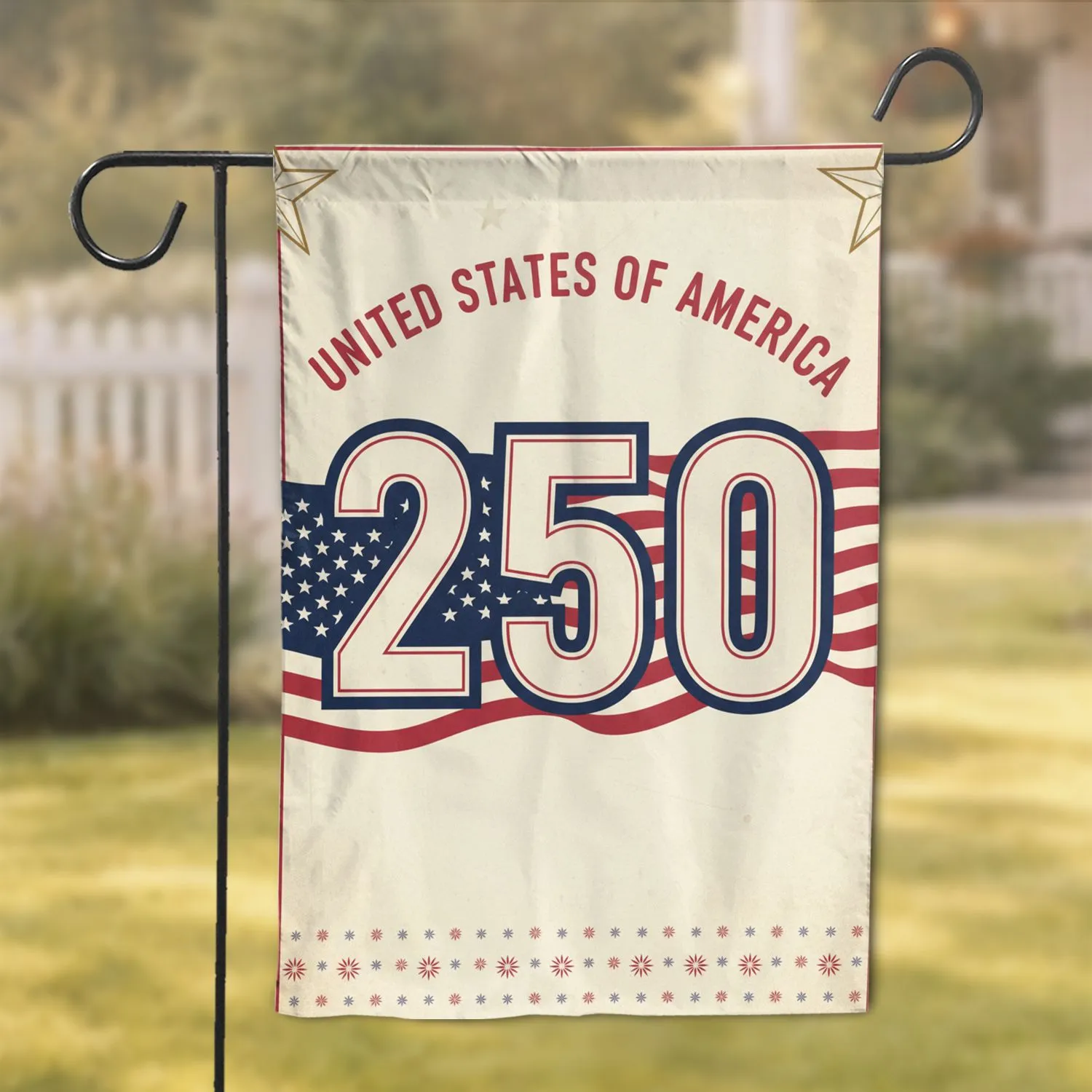 USA 250th Anniversary American Flag Emblem 1776-2026 Celebration United States of America Garden Flag - 1
