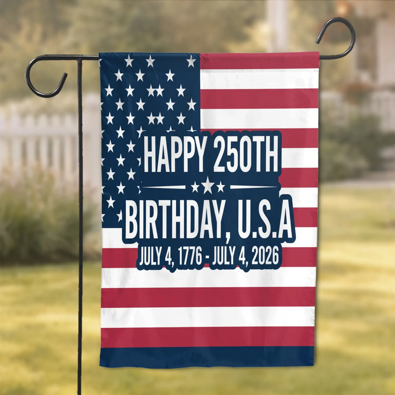 American Flag 250th Anniversary 1776-2026 - USA Independence Day Gift for Veterans Garden Flag - 1
