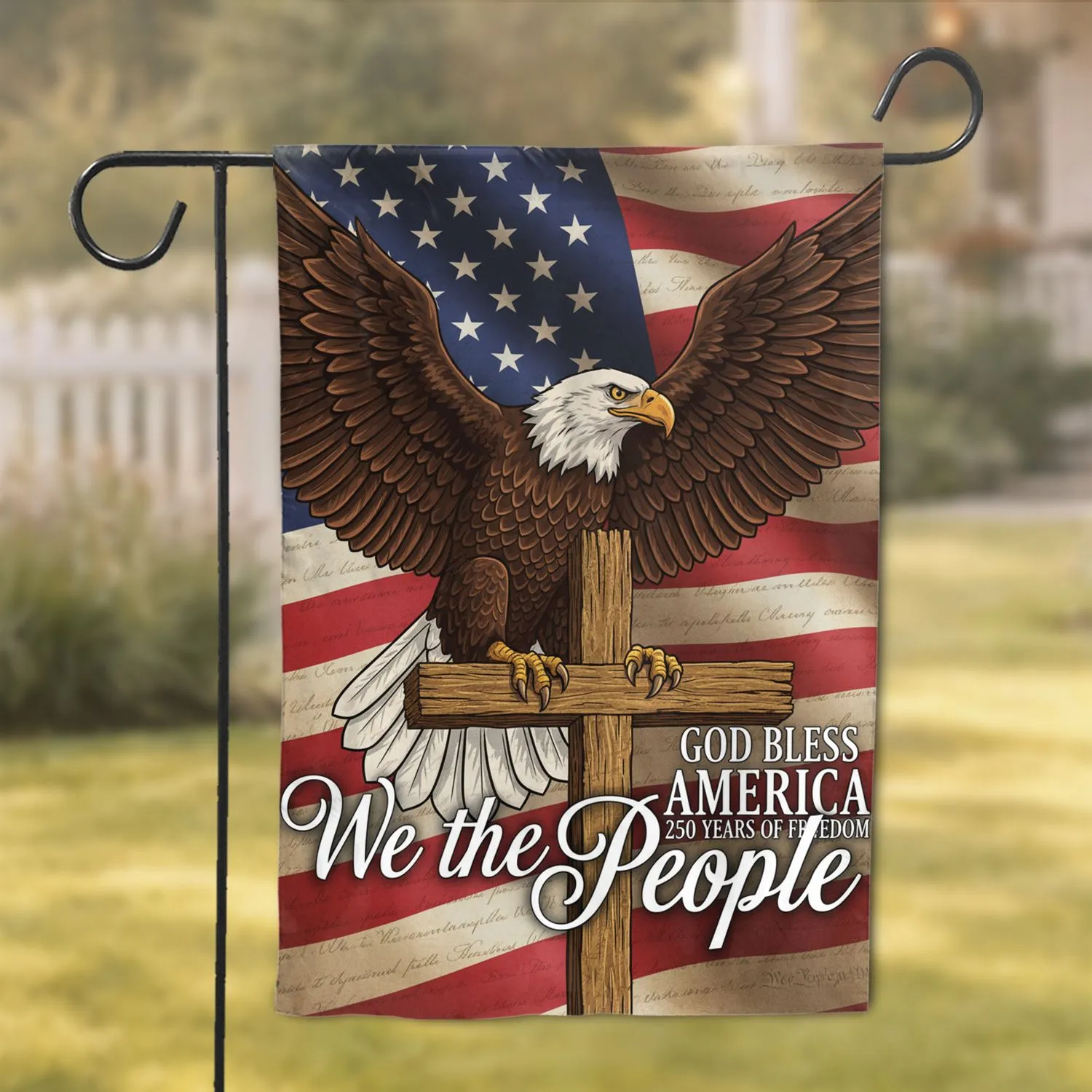 Bald Eagle American Flag We The People 1776-2026 - God Bless America 250th Freedom Garden Flag - 1