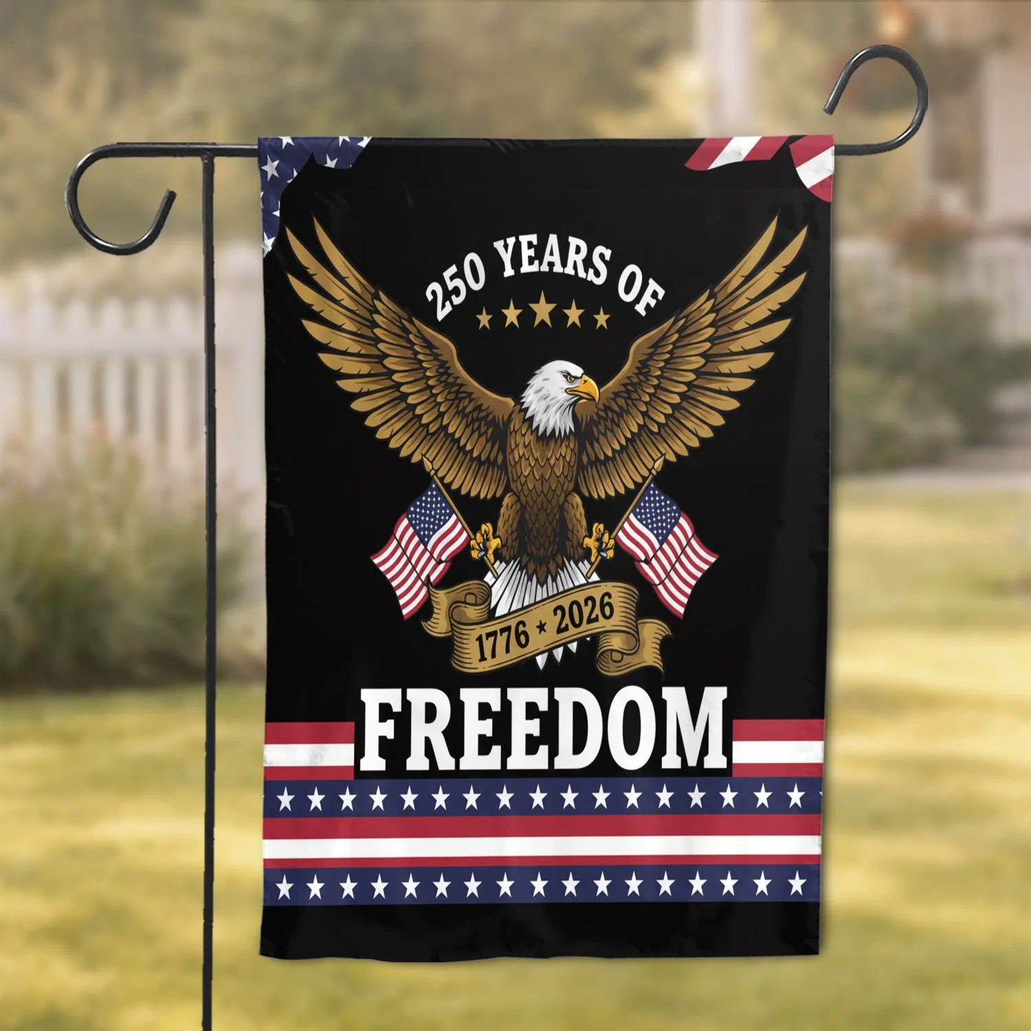 Bald Eagle American Flag 1776-2026 - USA 250th Anniversary Independence Day Gift for Veterans Garden Flag - 1