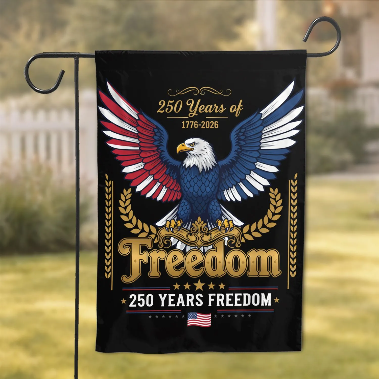 Bald Eagle American Flag 1776-2026 - USA 250 Years of Freedom Independence Day Garden Flag - 1