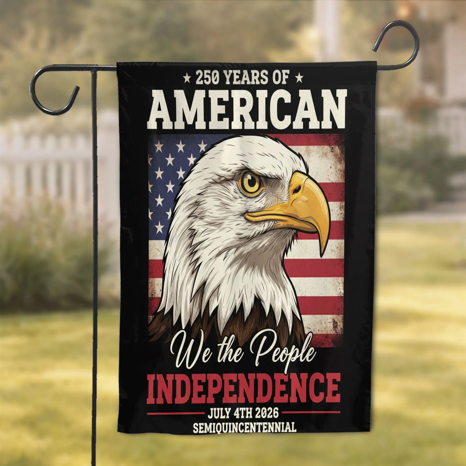 We The People Bald Eagle Flag 1776-2026 - USA 250th Anniversary Independence Day Garden Flag - 1
