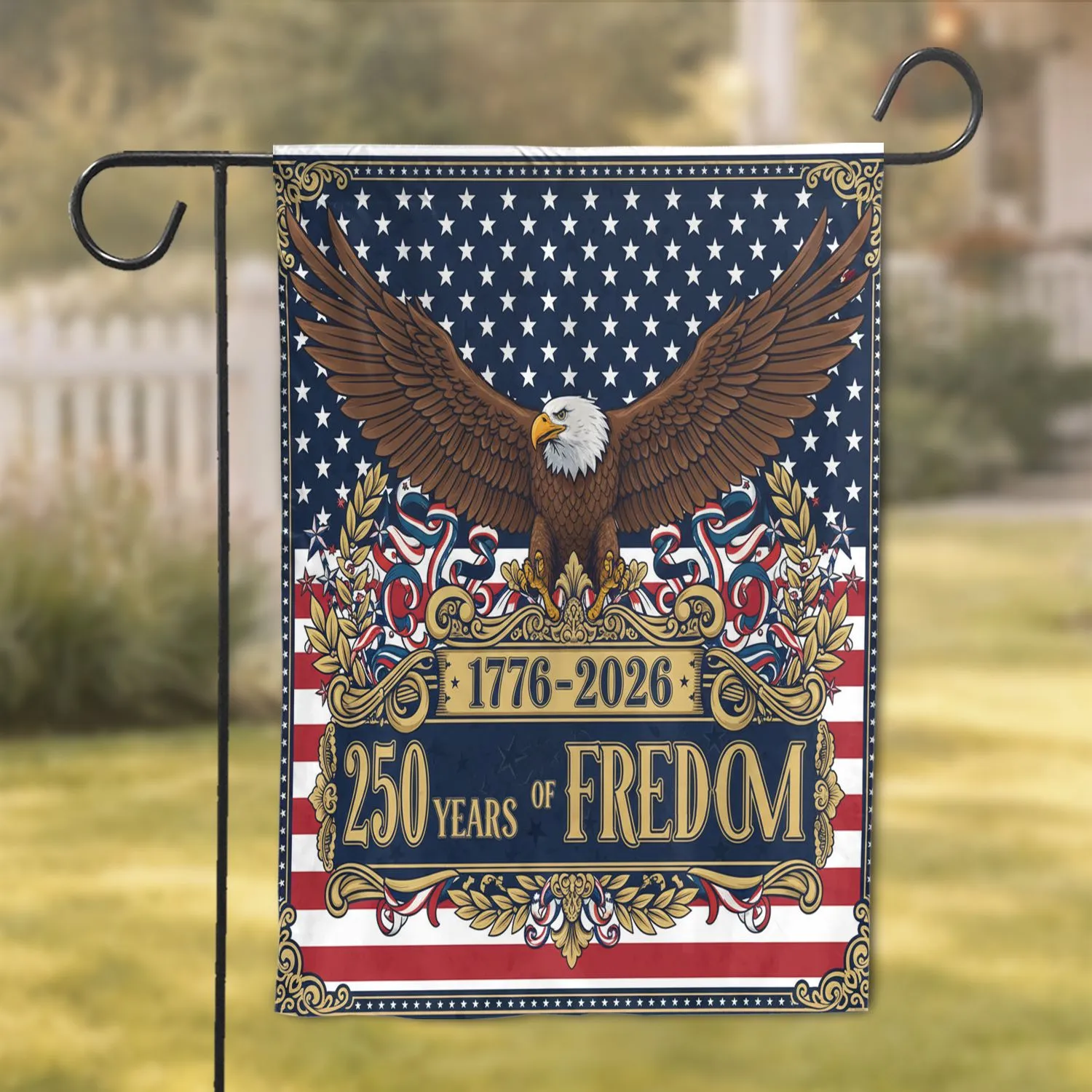 Bald Eagle American Flag 1776-2026 - USA 250th Anniversary Patriotic Gift for Veterans Garden Flag - 1