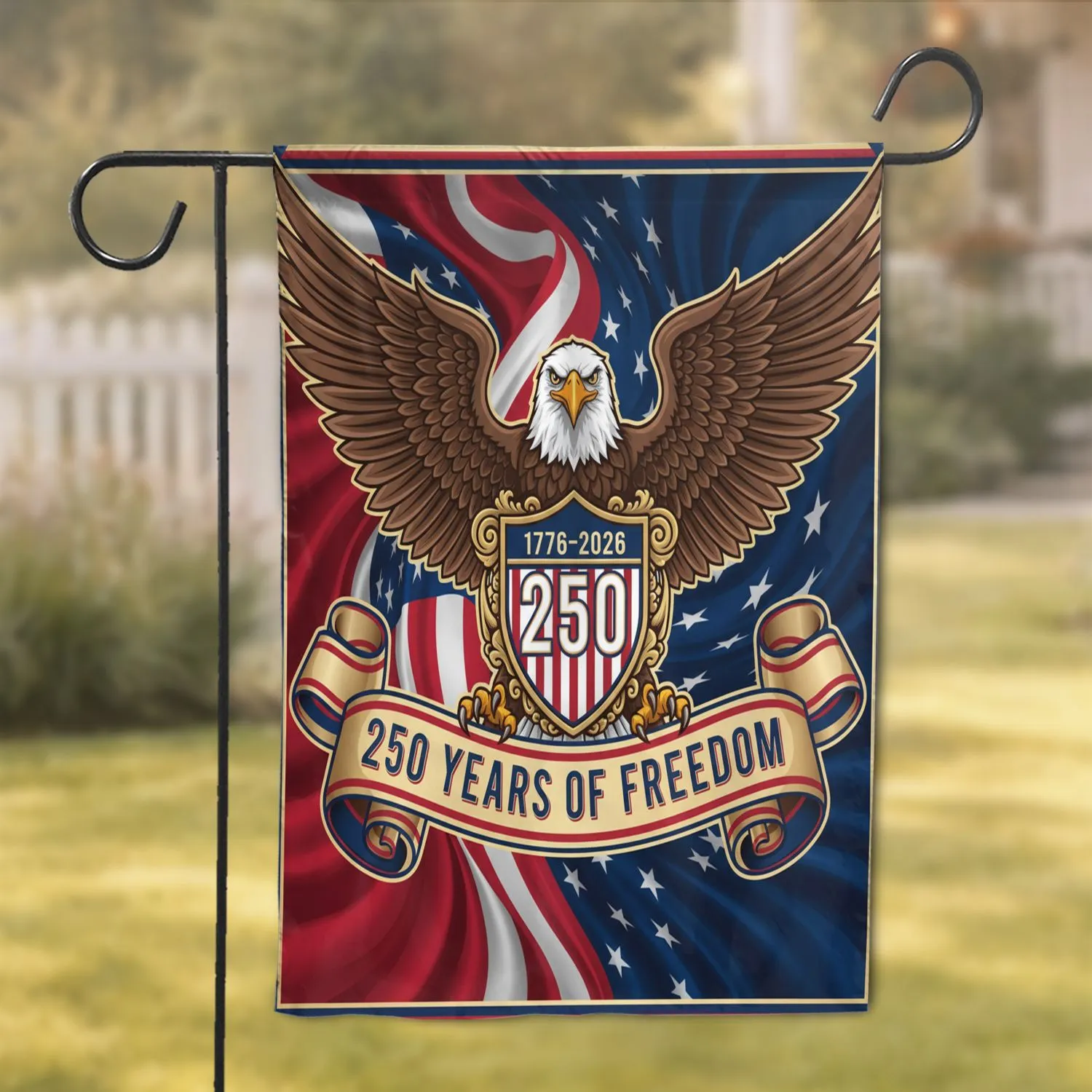 Bald Eagle American Flag 1776-2026 - USA 250th Anniversary Patriotic Freedom Gift Garden Flag - 1