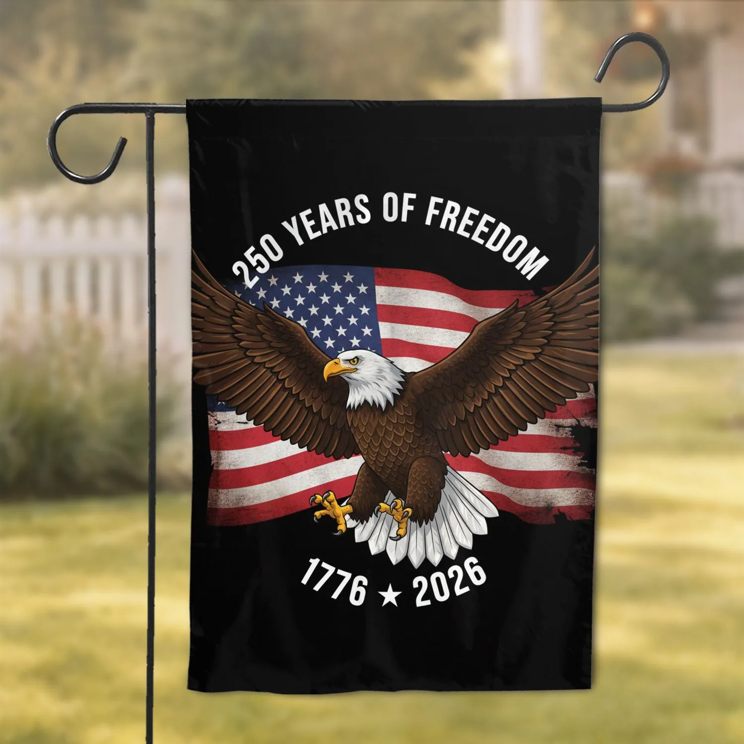 Bald Eagle American Flag 1776-2026 - USA 250 Years of Freedom Anniversary Gift Garden Flag - 1