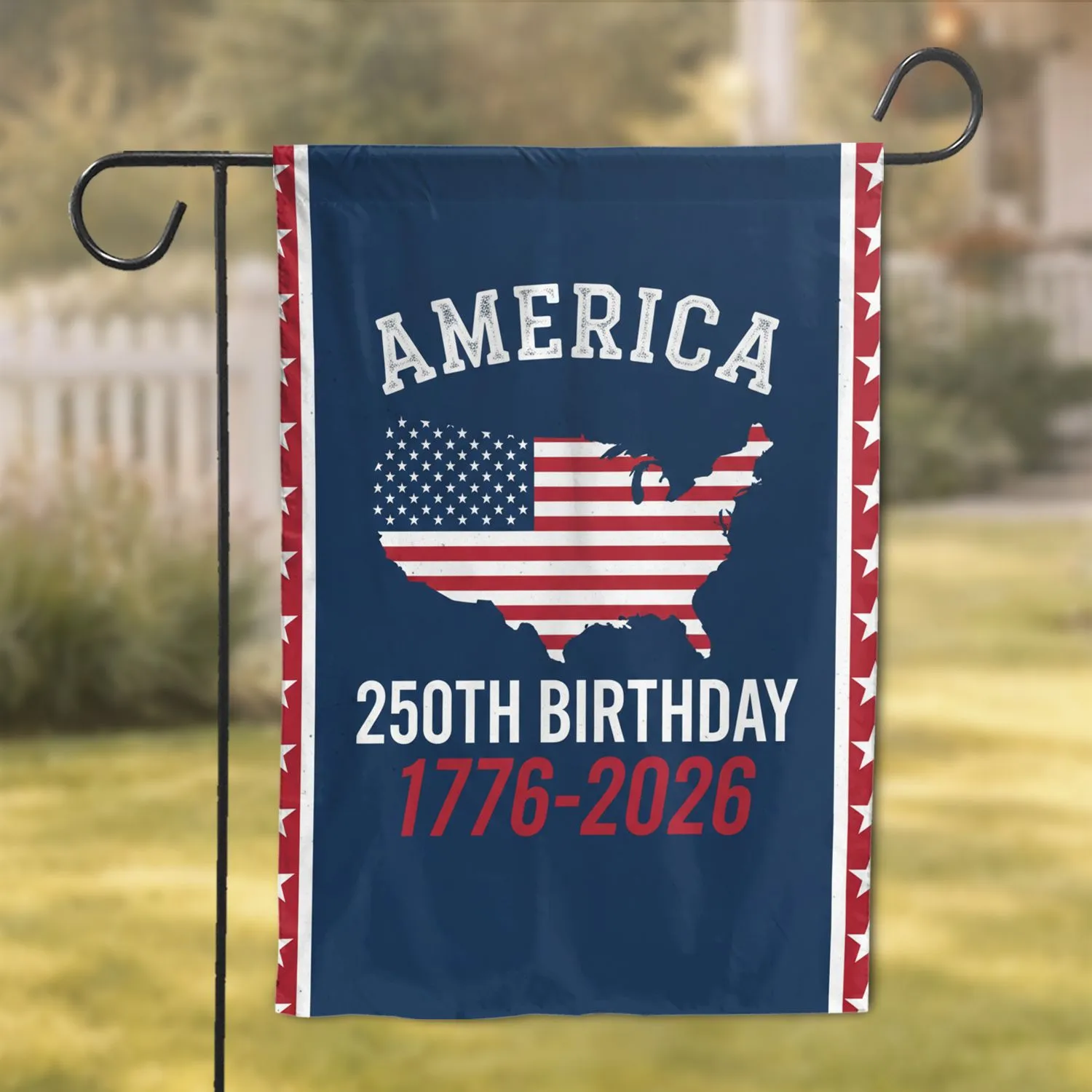 American Flag Map 1776-2026 - USA 250th Anniversary Patriotic Birthday Gift Garden Flag - 1