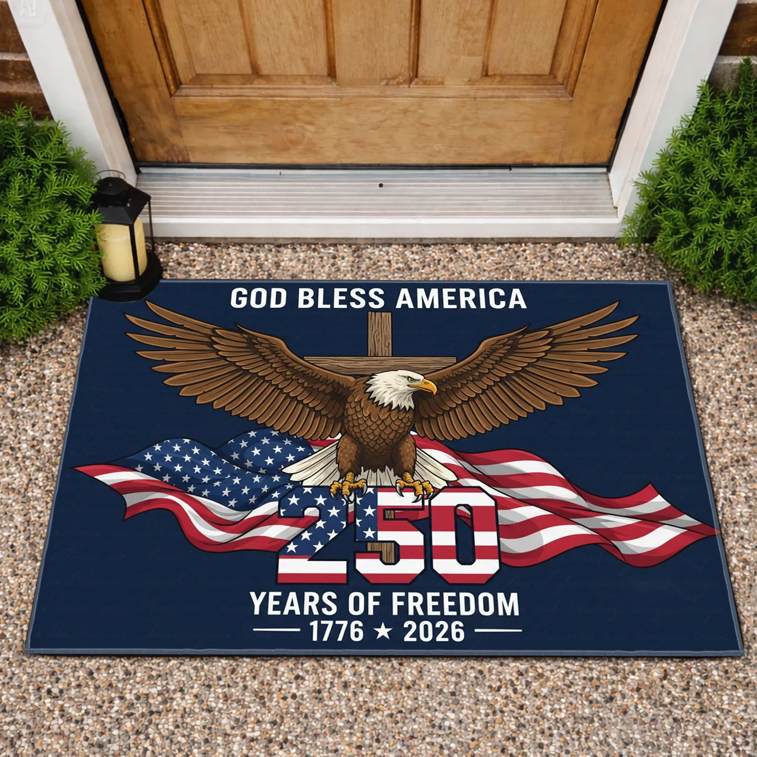 Bald Eagle American Flag 1776-2026 - USA 250th Anniversary Independence Day Gift for Dad Doormat - 1
