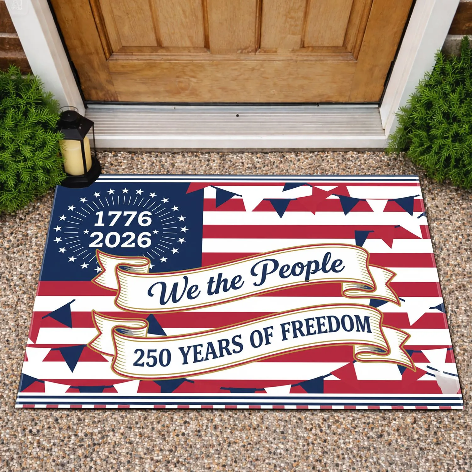 We the People American Flag 1776-2026 - USA 250th Anniversary Freedom Celebration Doormat - 1