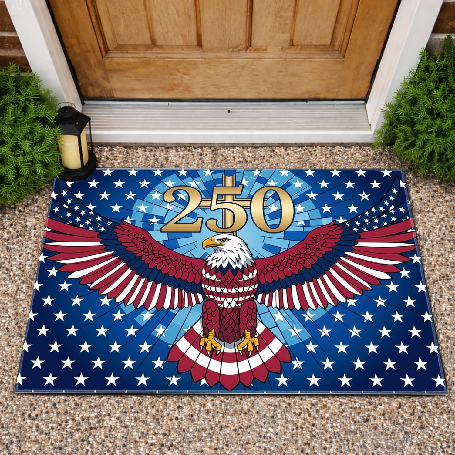 Bald Eagle American Flag 1776-2026 - USA 250th Anniversary Independence Day Gift for Dad Doormat - 1