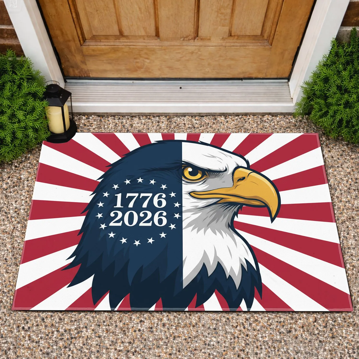 Bald Eagle American Flag 1776-2026 Betsy Ross - USA 250th Anniversary Independence Day Doormat - 1