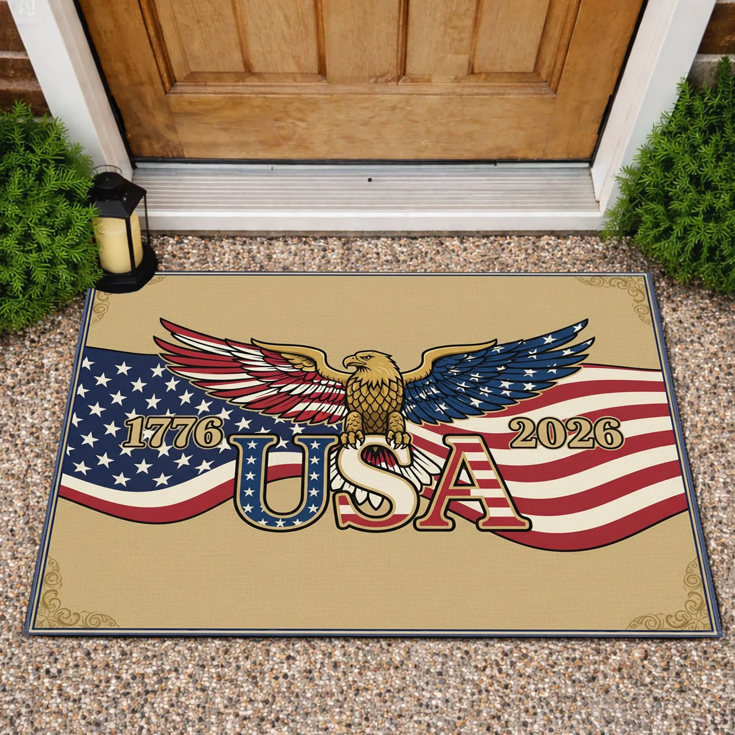 Bald Eagle American Flag 1776-2026 - USA 250th Anniversary Independence Day Gift for Dad Doormat - 1