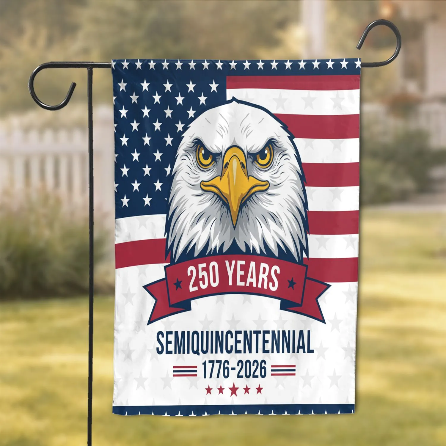 Bald Eagle American Flag 1776-2026 - USA 250th Anniversary Semiquincentennial Garden Flag - 1