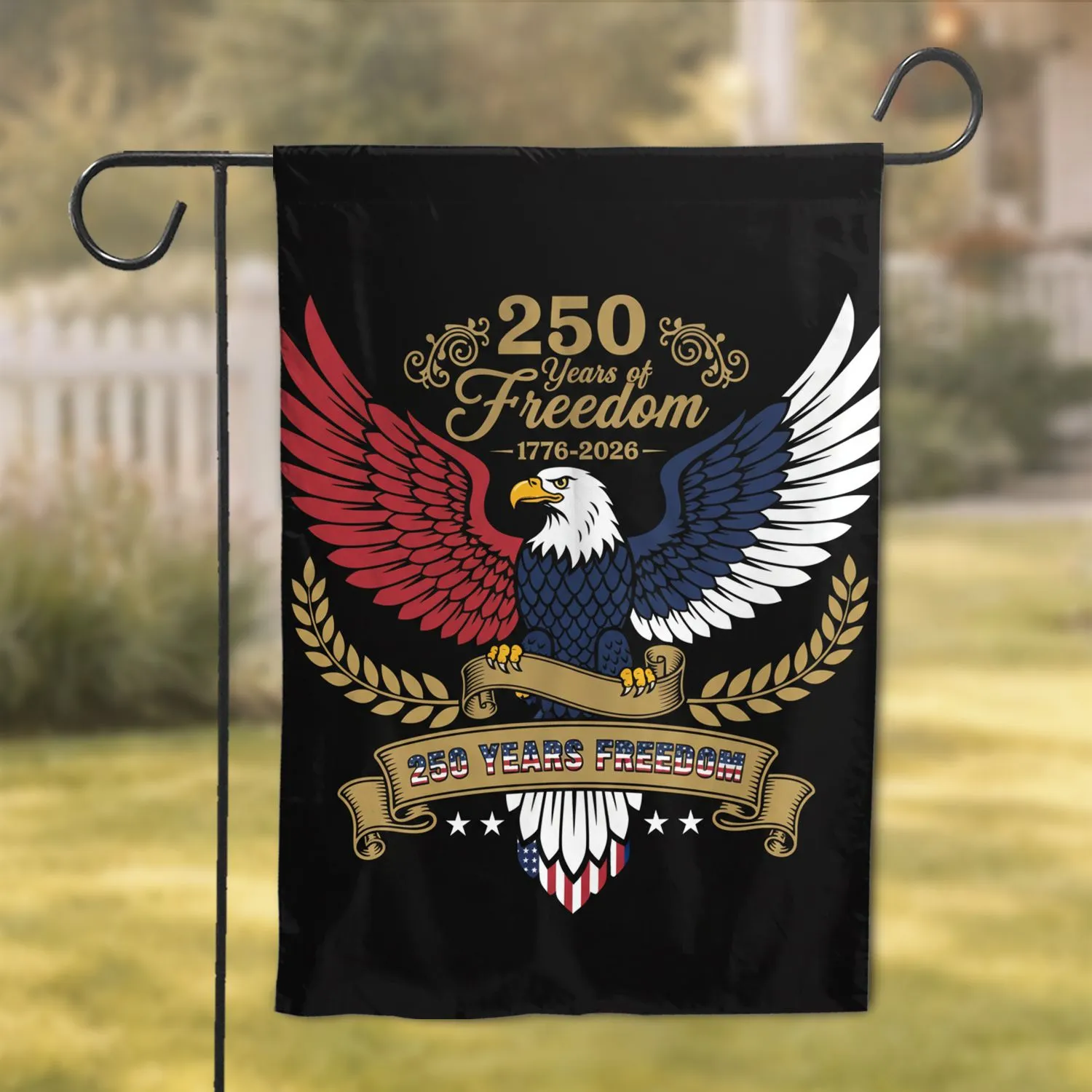 Bald Eagle American Flag 1776-2026 - USA 250 Years of Freedom Patriotic Art Garden Flag - 1