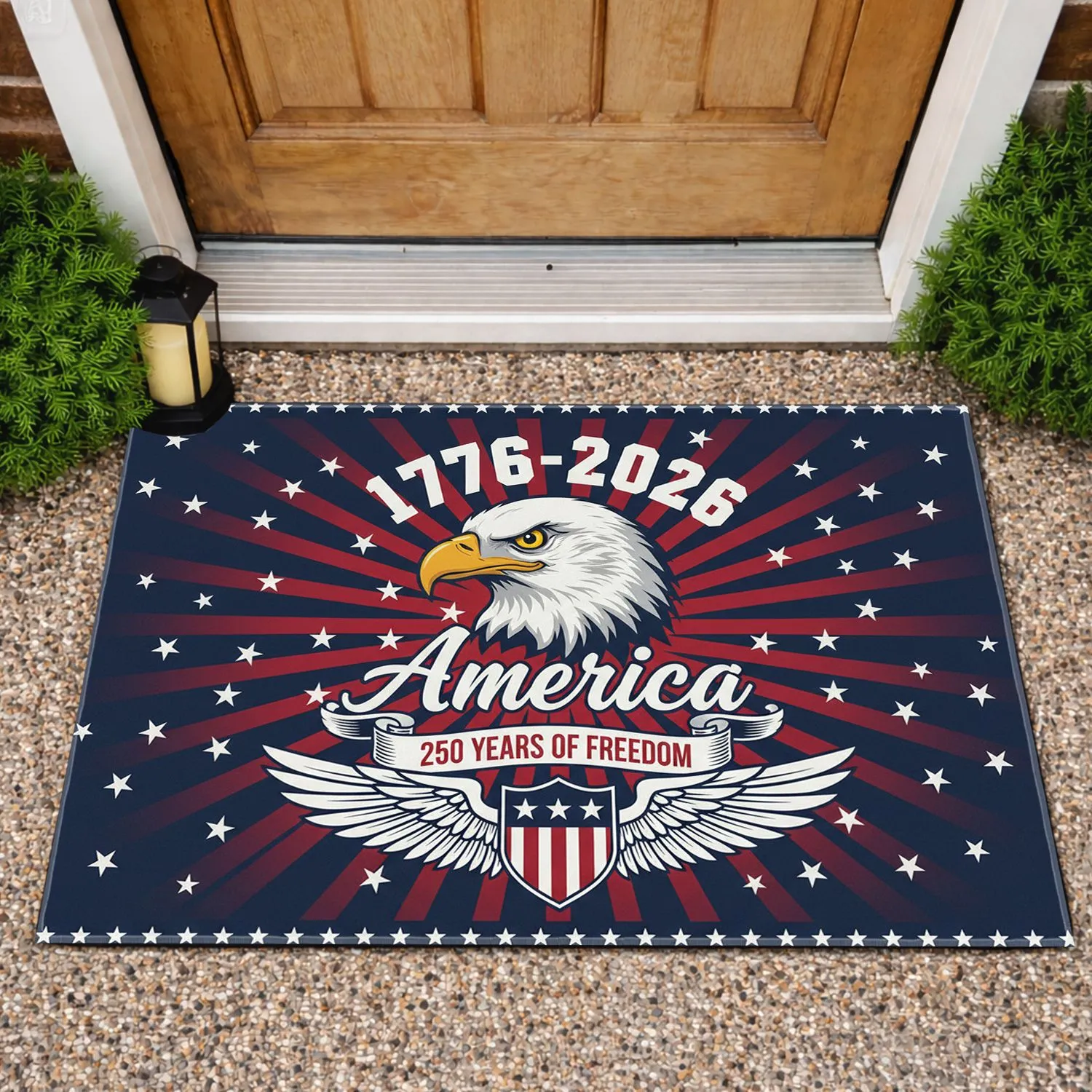 Bald Eagle America 1776-2026 - USA 250th Anniversary Patriotic Freedom Celebration Doormat - 1