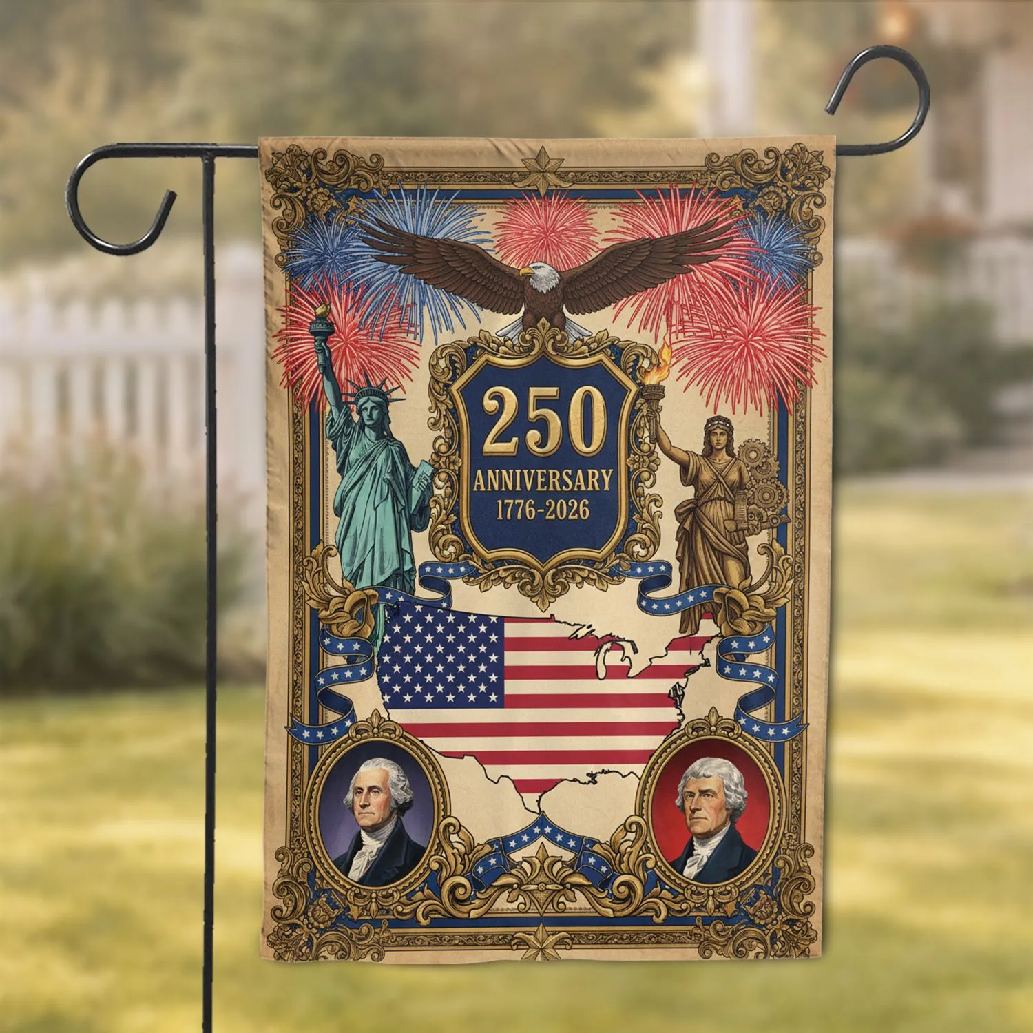 Bald Eagle American Flag 1776-2026 - USA 250th Anniversary Independence Day for Veterans Garden Flag - 1