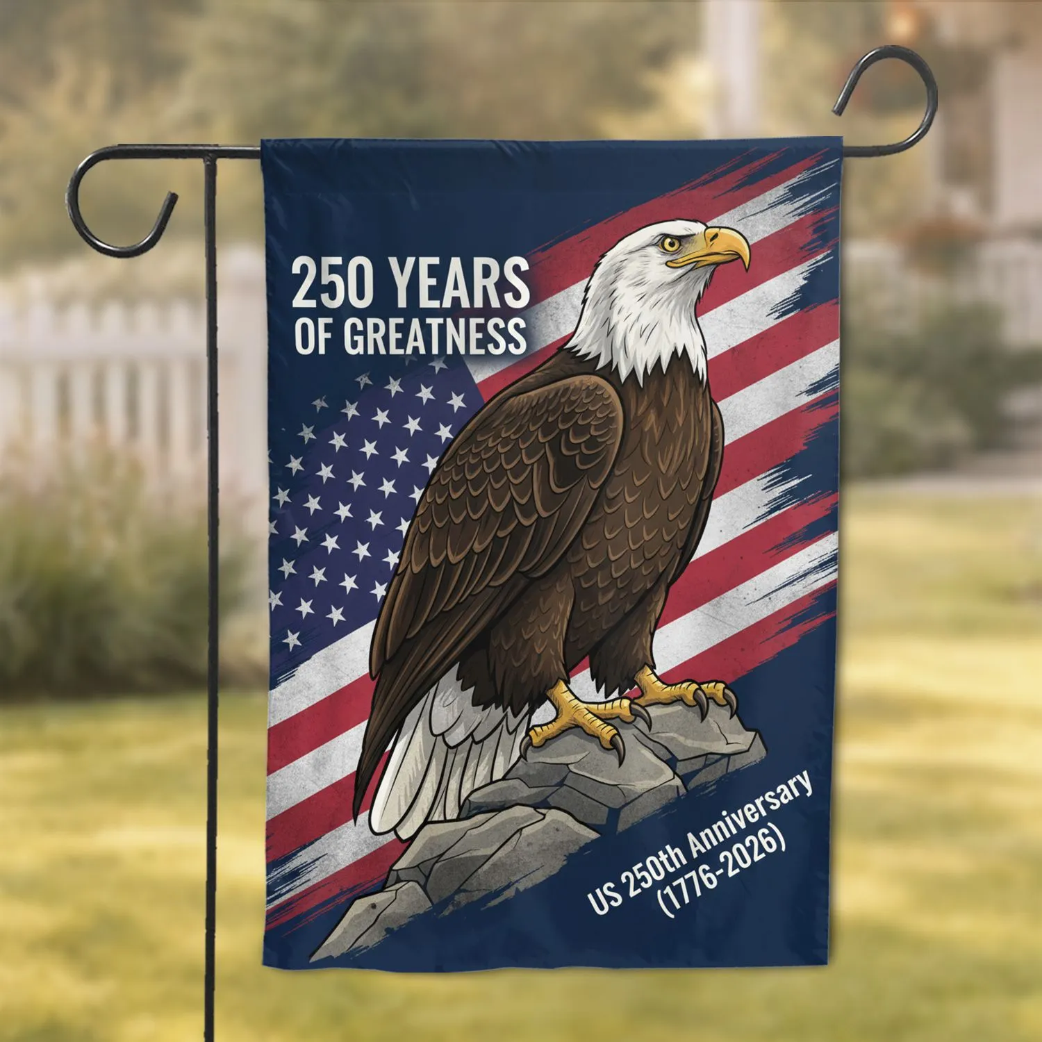 Bald Eagle American Flag 1776-2026 - USA 250th Anniversary Independence Day Gift for Veterans Garden Flag - 1