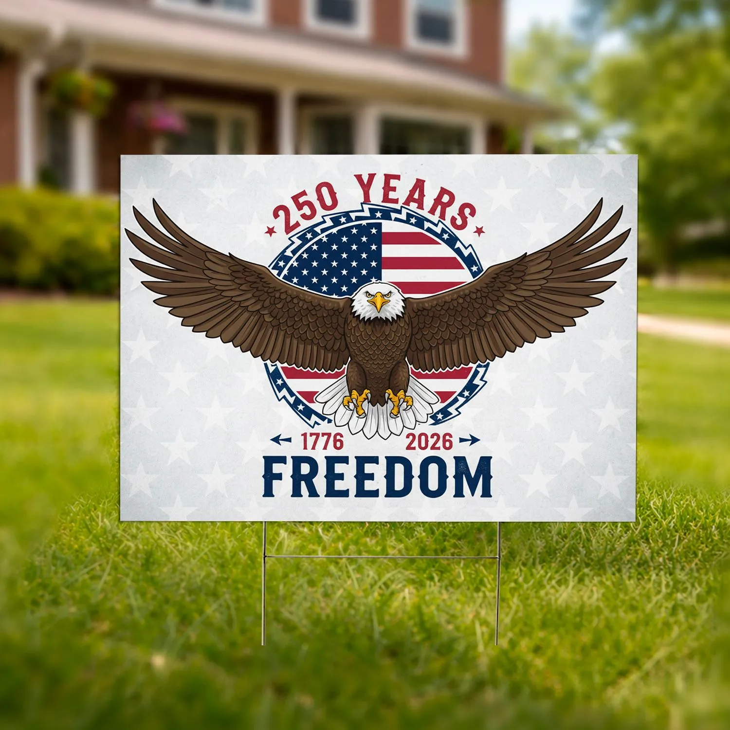 Bald Eagle American Flag 1776-2026 - USA 250th Anniversary Freedom Gift for Veterans Yard Sign - 1