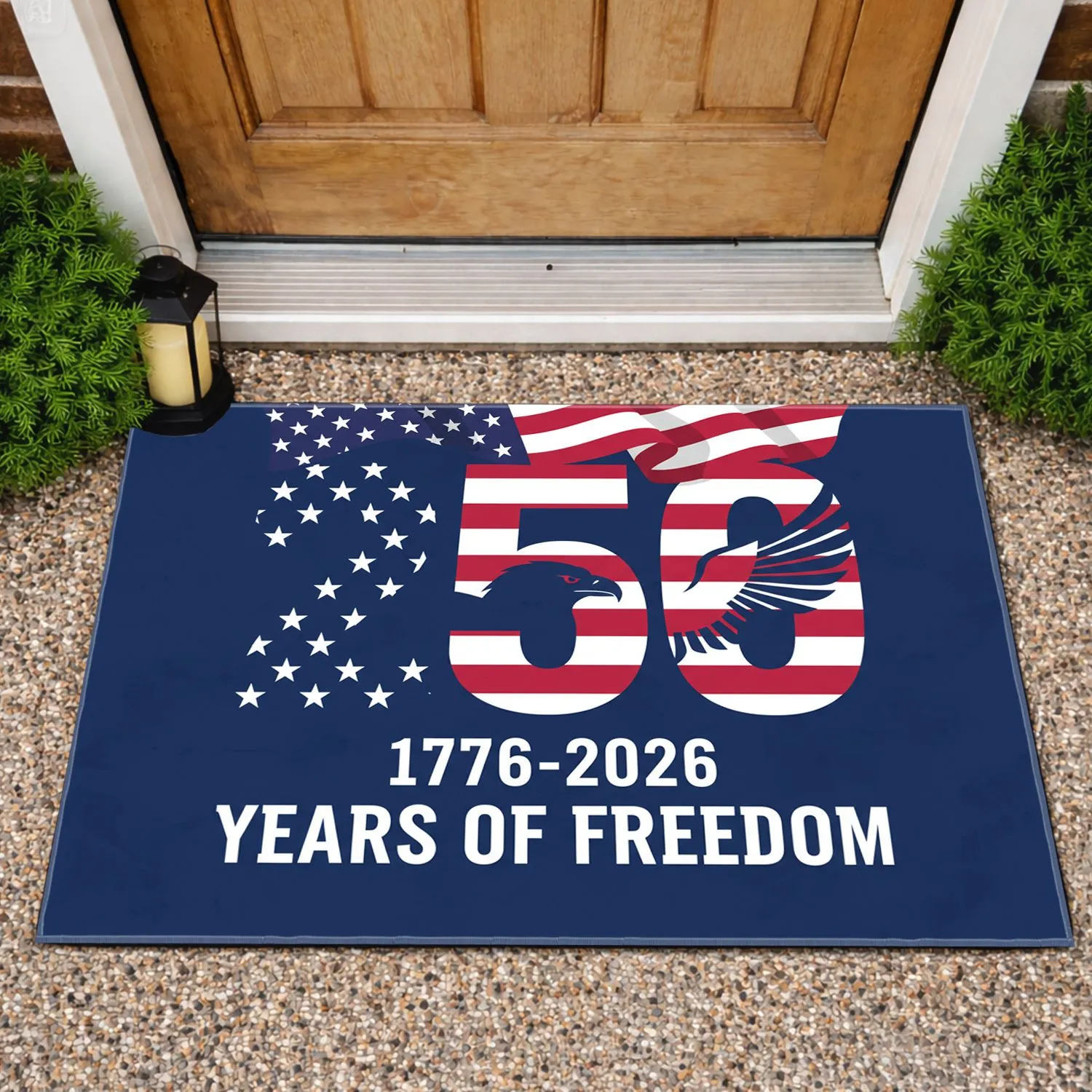 Bald Eagle American Flag 250 - USA 250th Anniversary 1776-2026 Gift for Veterans Doormat - 1