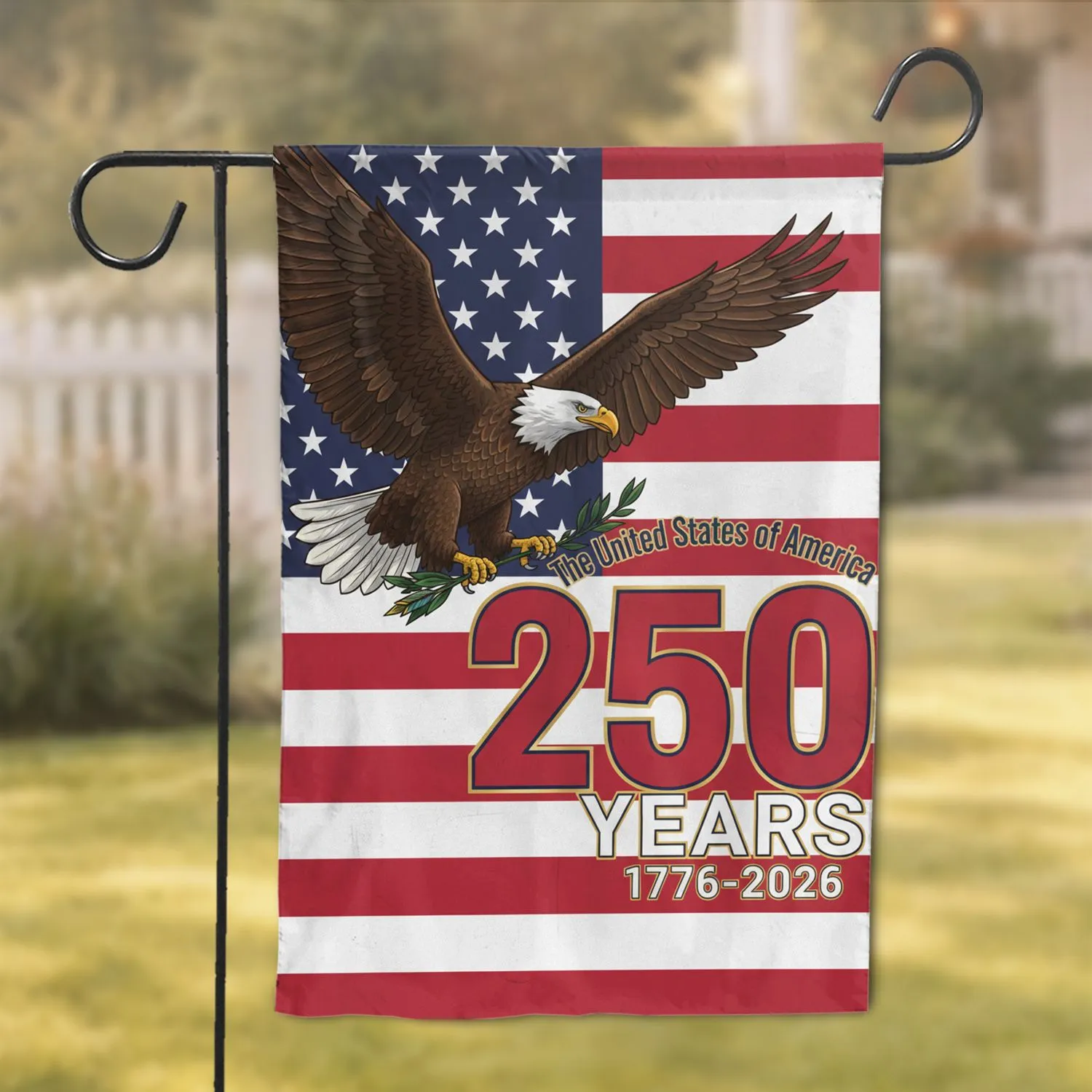 Bald Eagle American Flag 1776-2026 - USA 250th Anniversary Independence Day Gift for Veterans Garden Flag - 1