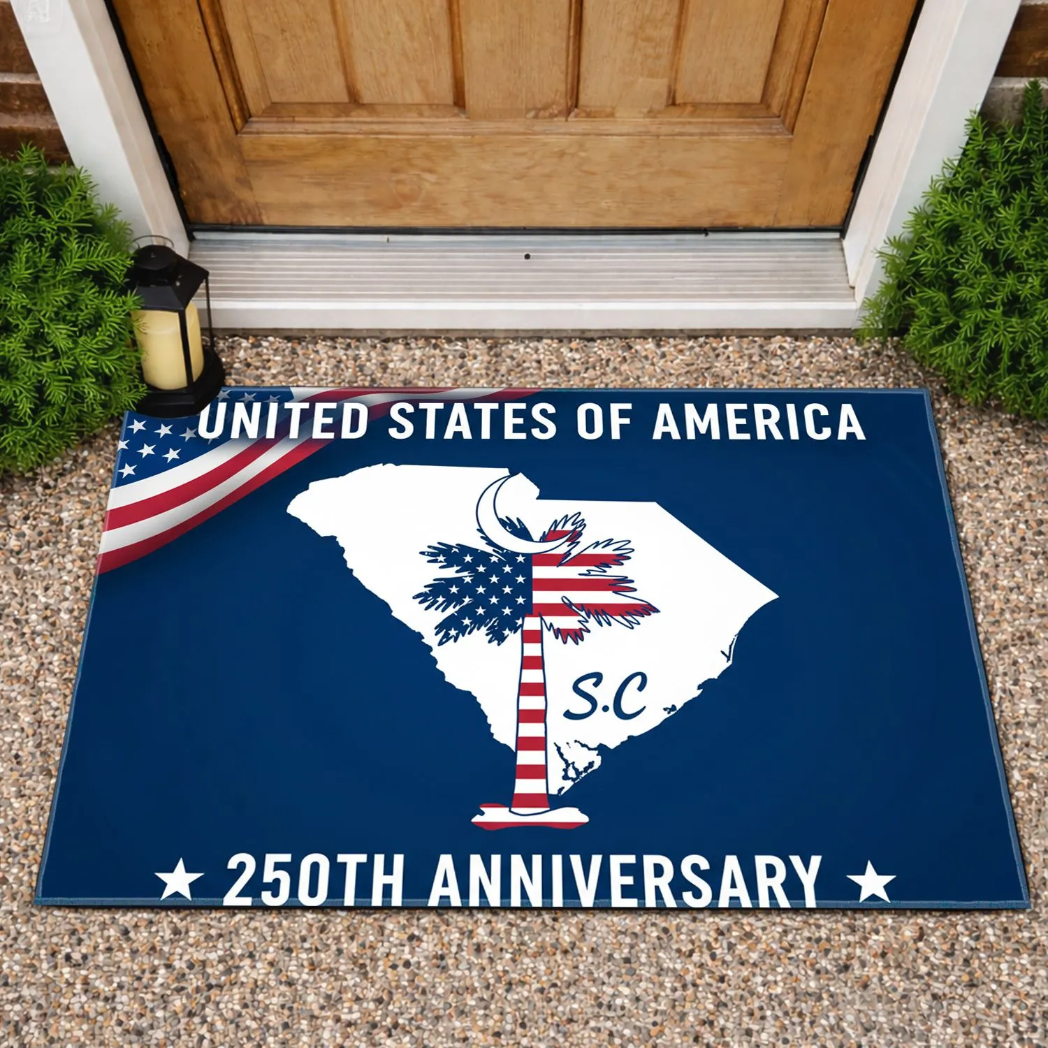 South Carolina Palmetto Flag 1776-2026 - USA 250th Anniversary Patriotic Heritage Doormat - 1