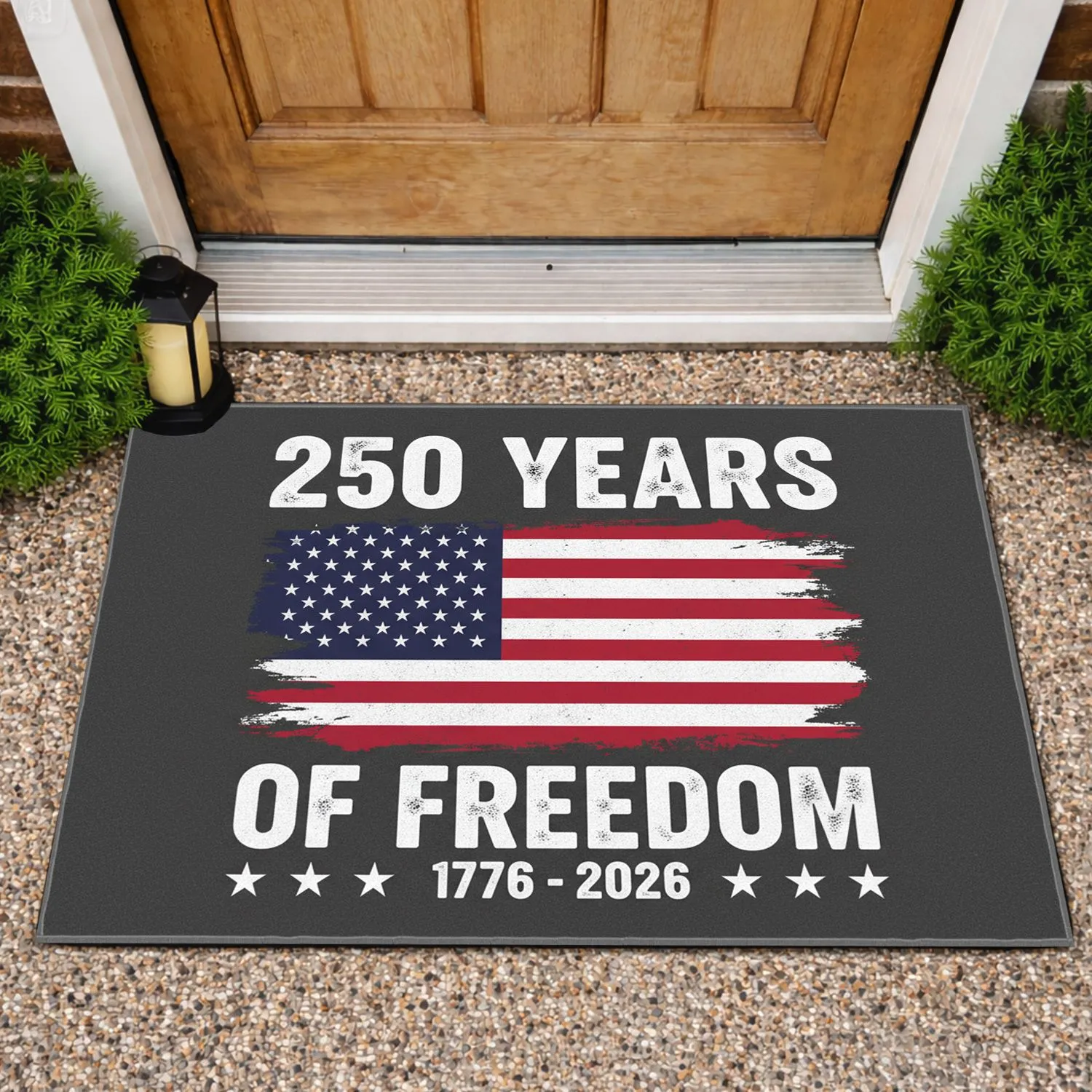 Distressed American Flag 250 Years Freedom 1776-2026 - USA 250th Anniversary Independence Day Doormat - 1