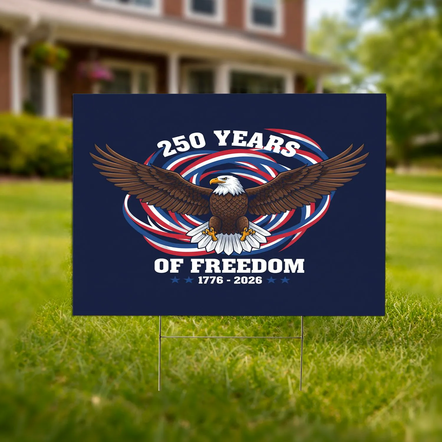 Bald Eagle American Flag 1776-2026 - USA 250th Anniversary Freedom Gift for Veterans Yard Sign - 1
