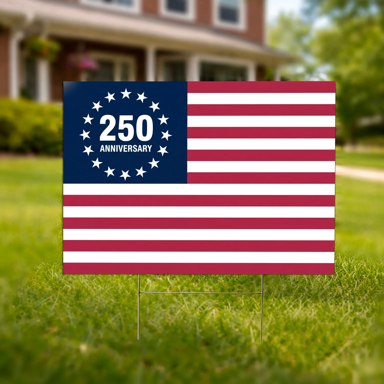 Historic American Flag 250th Anniversary (1776-2026) - USA Independence Day Yard Sign - 1