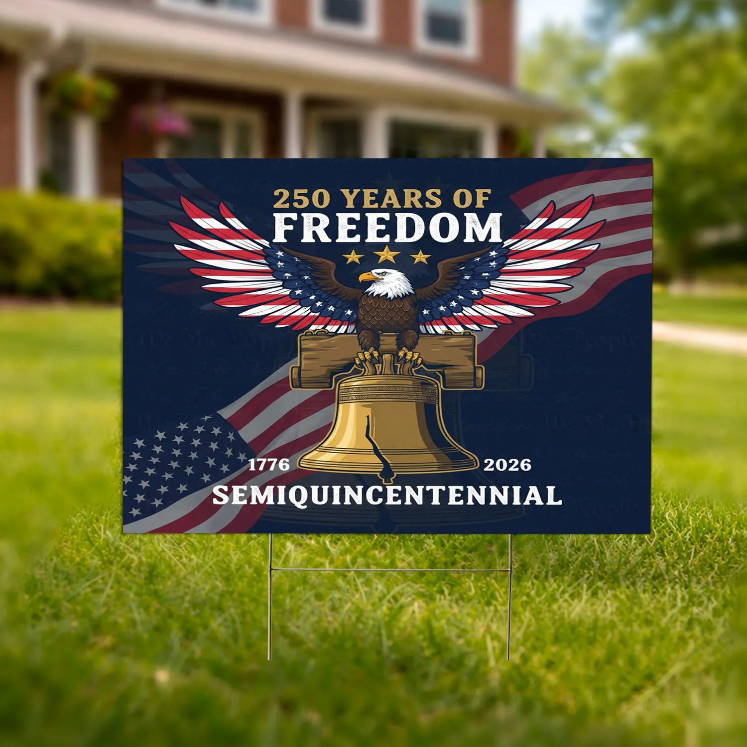 Bald Eagle American Flag 1776-2026 - USA 250th Anniversary Patriotic Gift for Veterans Yard Sign - 1