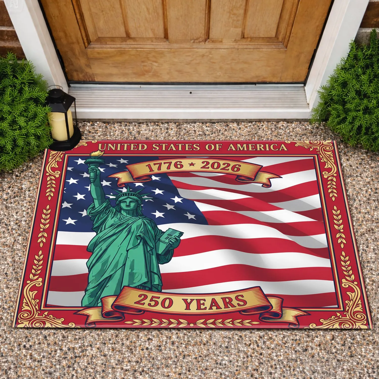 Statue of Liberty American Flag 1776-2026 - USA 250th Anniversary National Celebration Doormat - 1