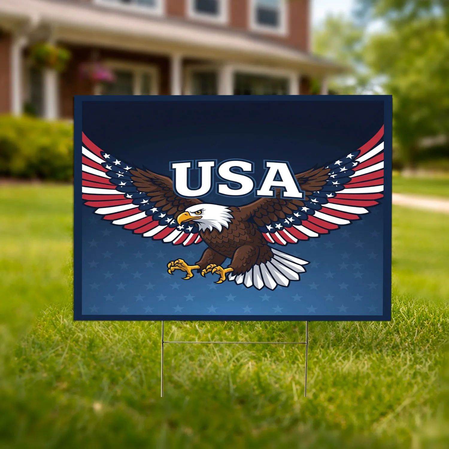 Soaring Bald Eagle American Flag USA 1776-2026 - 250th Anniversary Stars & Stripes Freedom Yard Sign - 1
