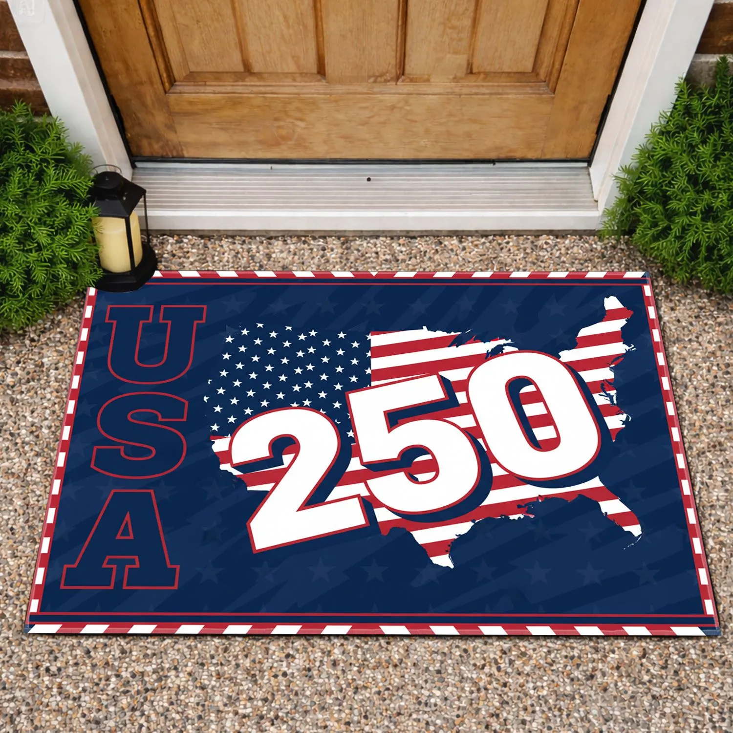 USA 250th Anniversary Map (1776-2026) - Patriotic Flag Art Independence Day Doormat - 1