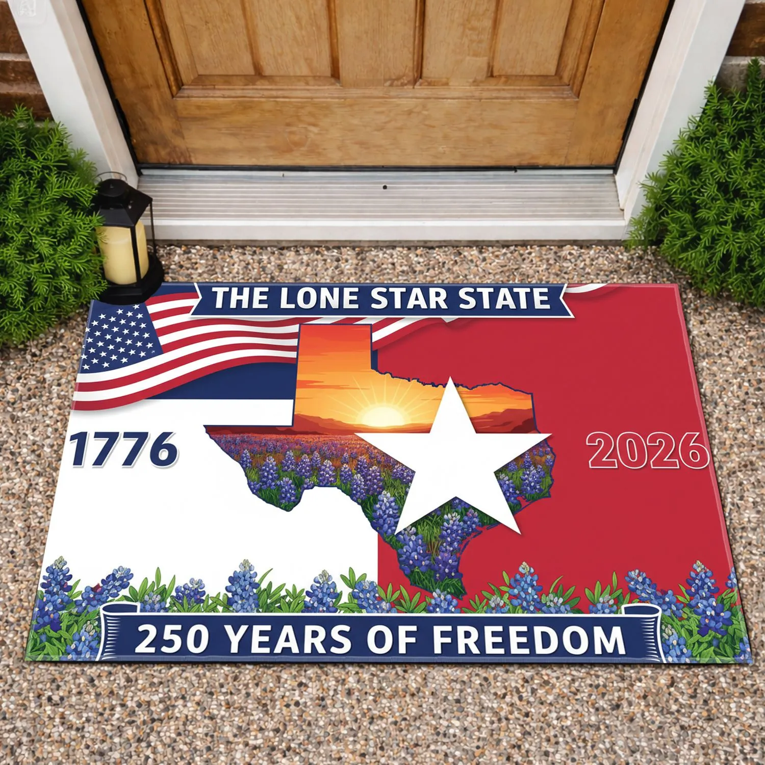 Texas Lone Star Flag 1776-2026 - USA 250th Anniversary Freedom Independence Day Doormat - 1
