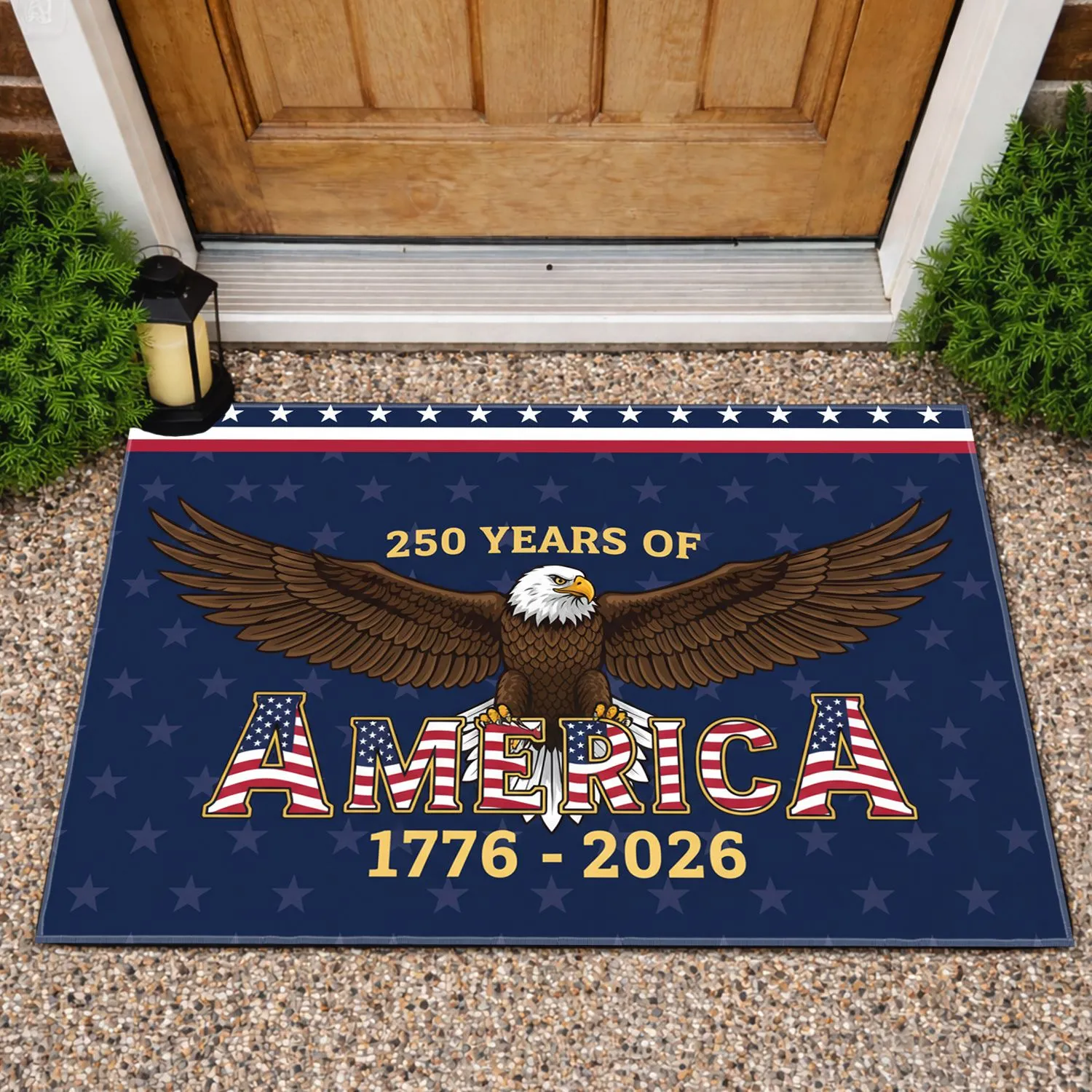 Bald Eagle American Flag 1776-2026 - USA 250th Anniversary Patriotic Independence Day Doormat - 1