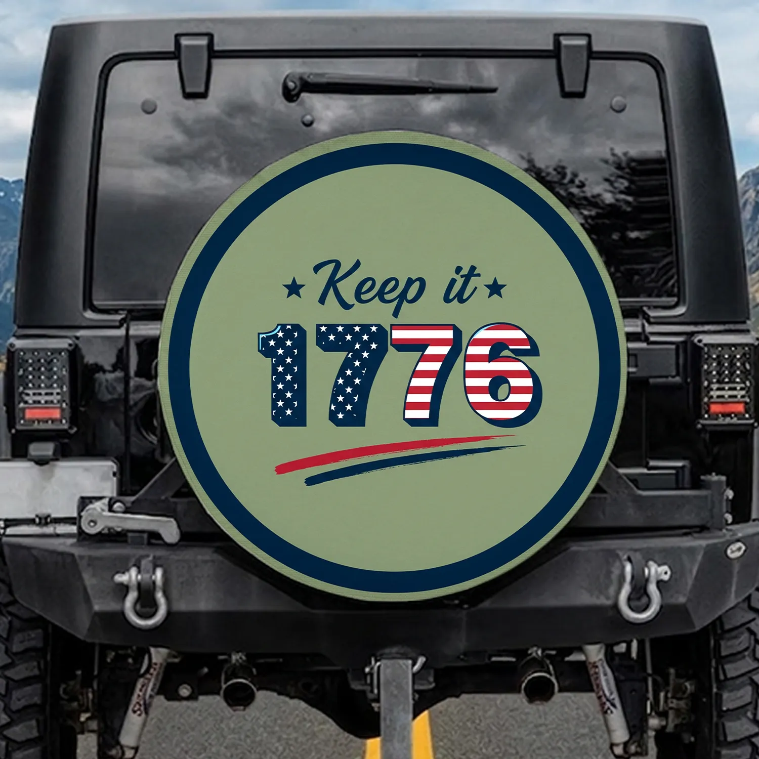 1776 Stars Stripes Keep it Patriotic 250th Anniversary (1776-2026) American Heritage Spare Tire Cover - 1
