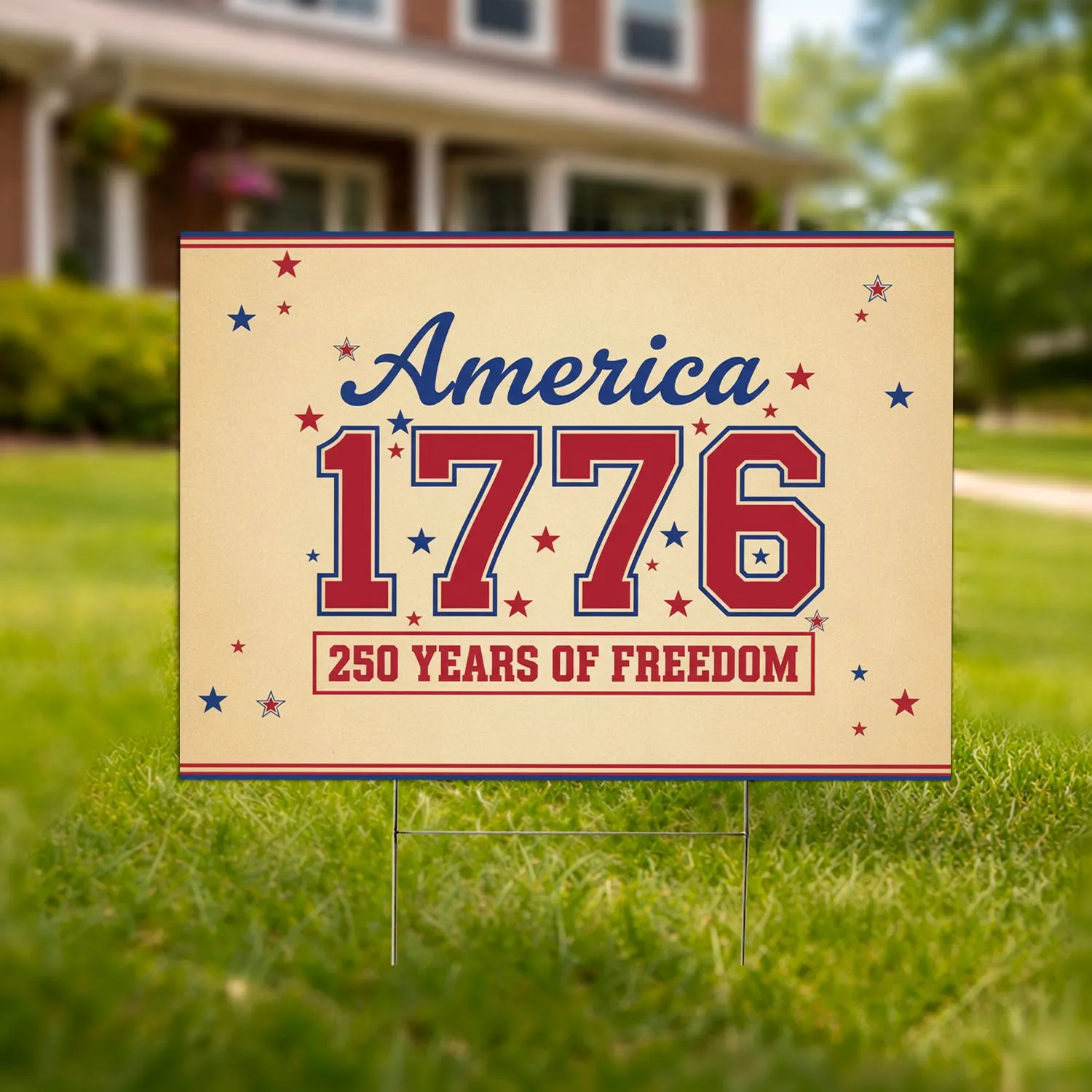 America 1776 - 250 Years of Freedom (1776-2026) - USA Patriotic Anniversary Gift Yard Sign - 1