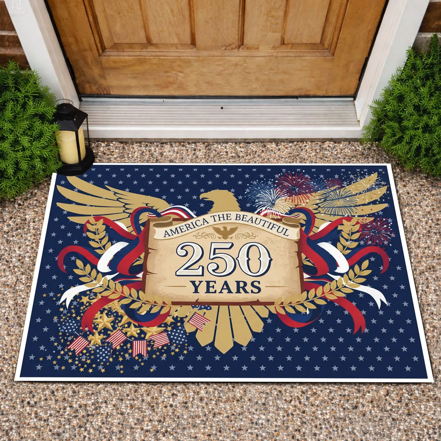Bald Eagle America The Beautiful 1776-2026 - USA 250th Anniversary Patriotic Gift Doormat - 1