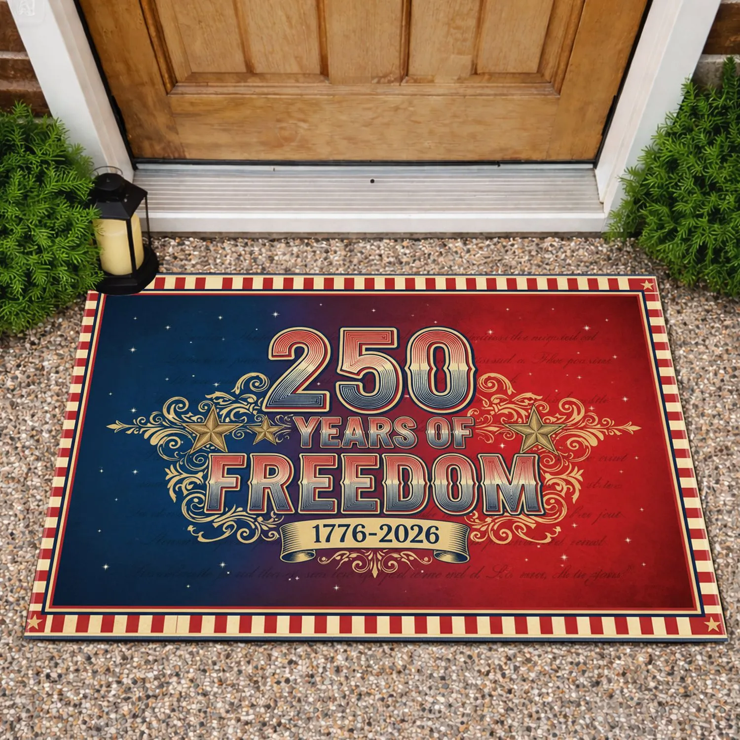 250 Years of Freedom 1776-2026 American Stars Stripes - USA 250th Anniversary Gift for Veterans Doormat - 1