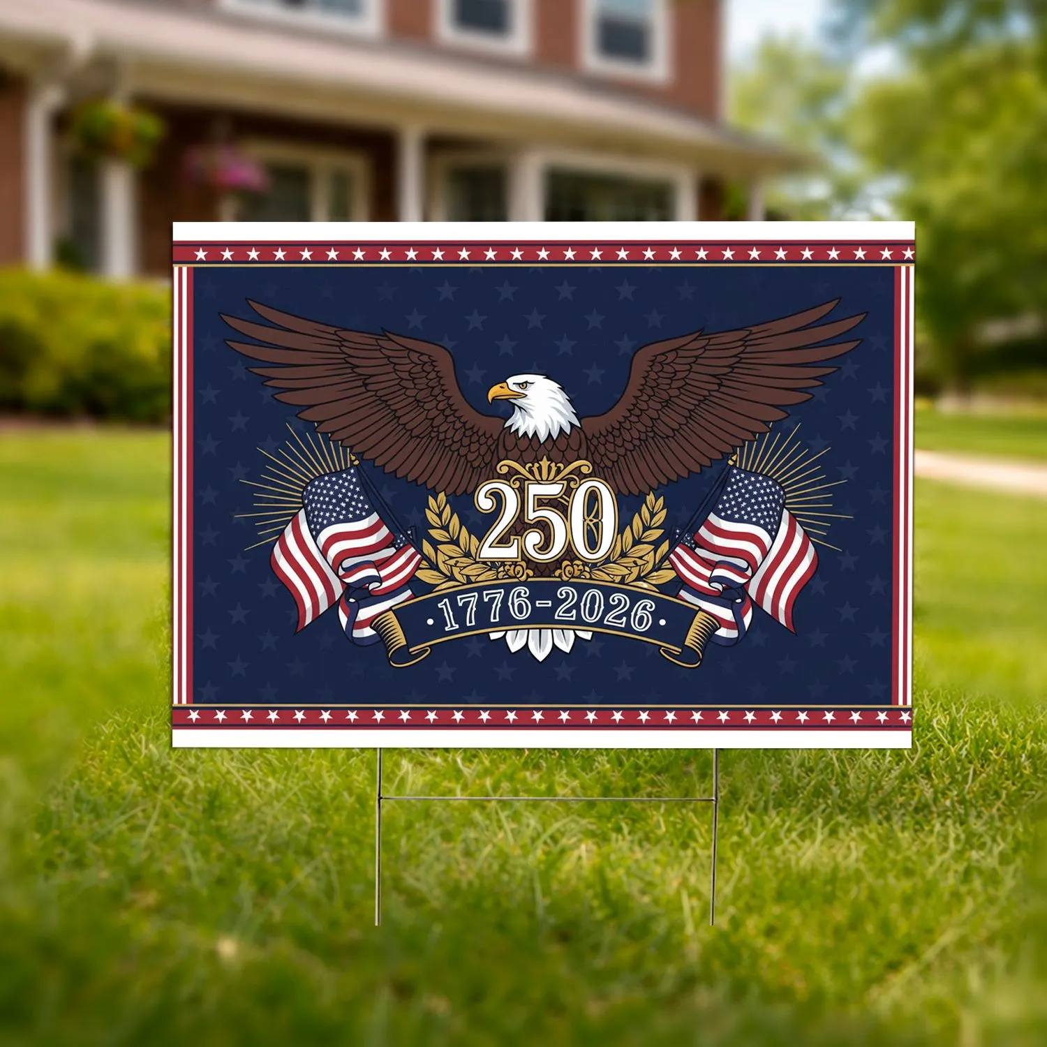 Bald Eagle American Flag 1776-2026 - USA 250th Anniversary Patriotic Gift for Veterans Yard Sign - 1