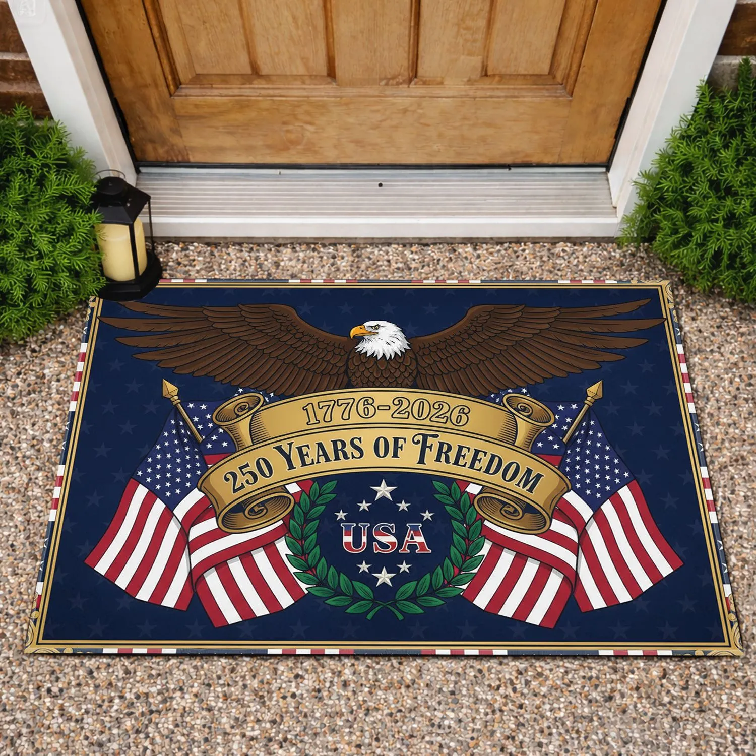Bald Eagle American Flag 1776-2026 - USA 250th Anniversary Independence Day Gift for Dad Doormat - 1