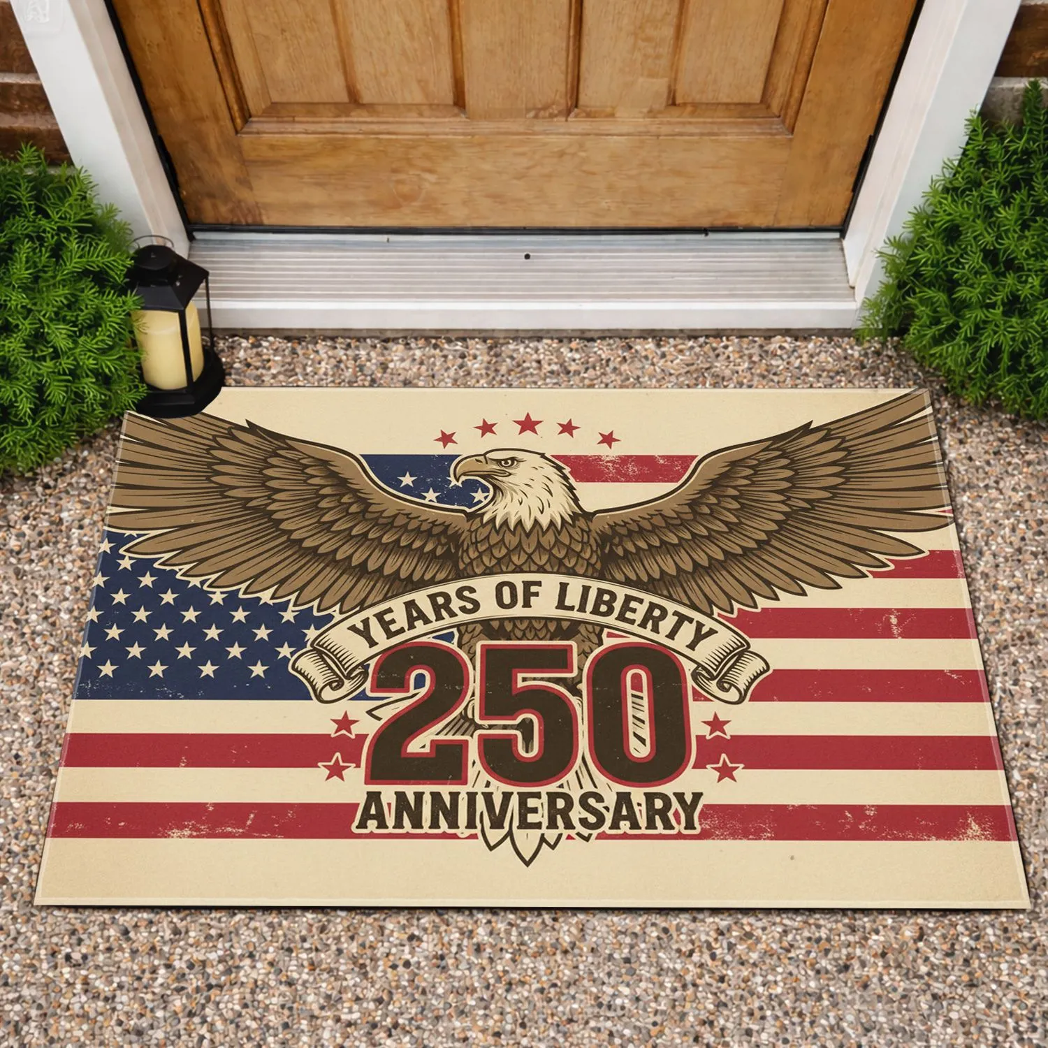 Bald Eagle American Flag 1776-2026 - USA 250th Anniversary Liberty Celebration Doormat - 1