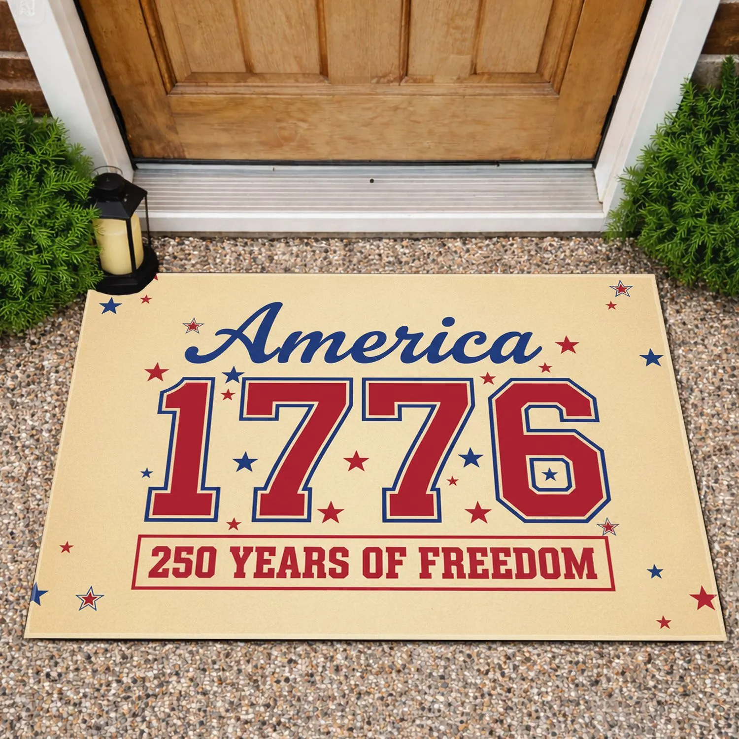 America 1776 - 250 Years of Freedom (1776-2026) - USA Patriotic Anniversary Gift Doormat - 1